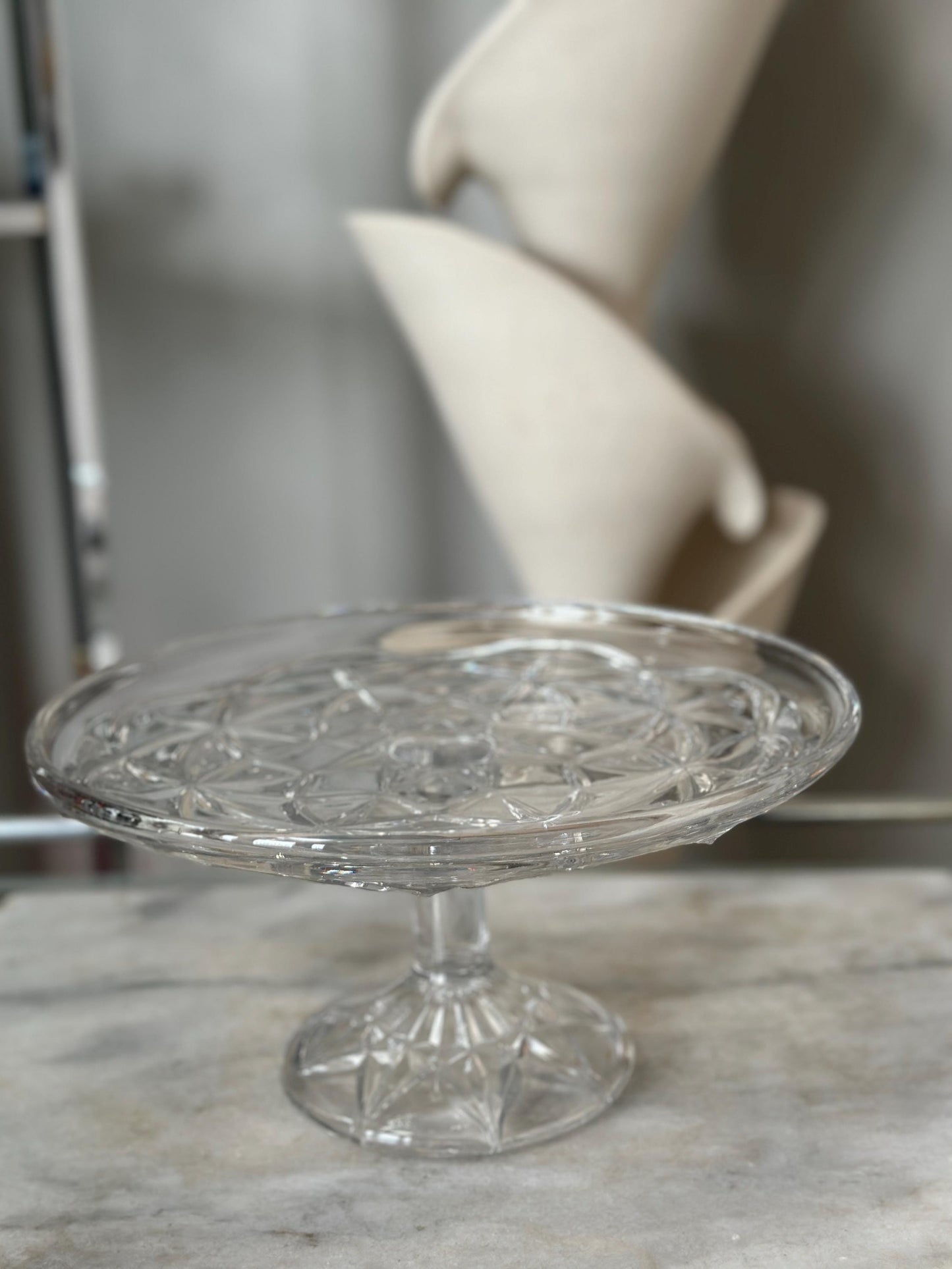 Lenox Shooting Star Cake Plate - 10.5" Crystal Cake Stand - 2002 Vintage Elegant Dessert Server