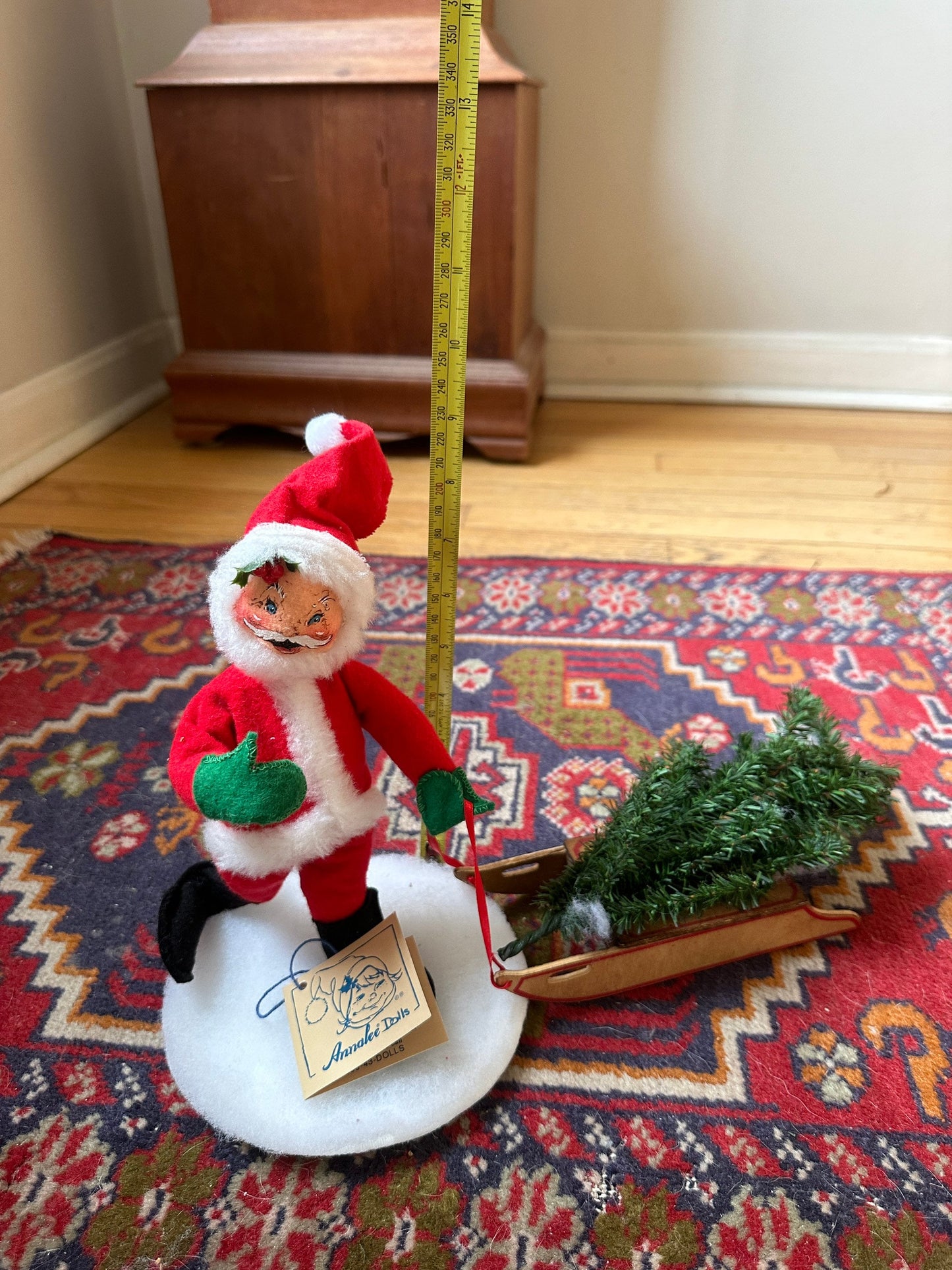 1994 Annalee Santa pulling sleigh with tree
