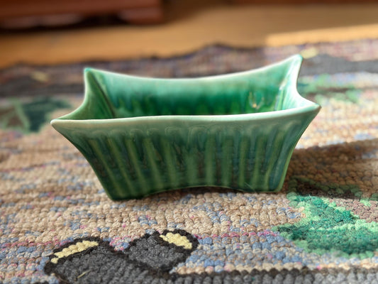 Vintage Marietta Pottery Planter: Green Glazed MCM Ceramic Dish M-105