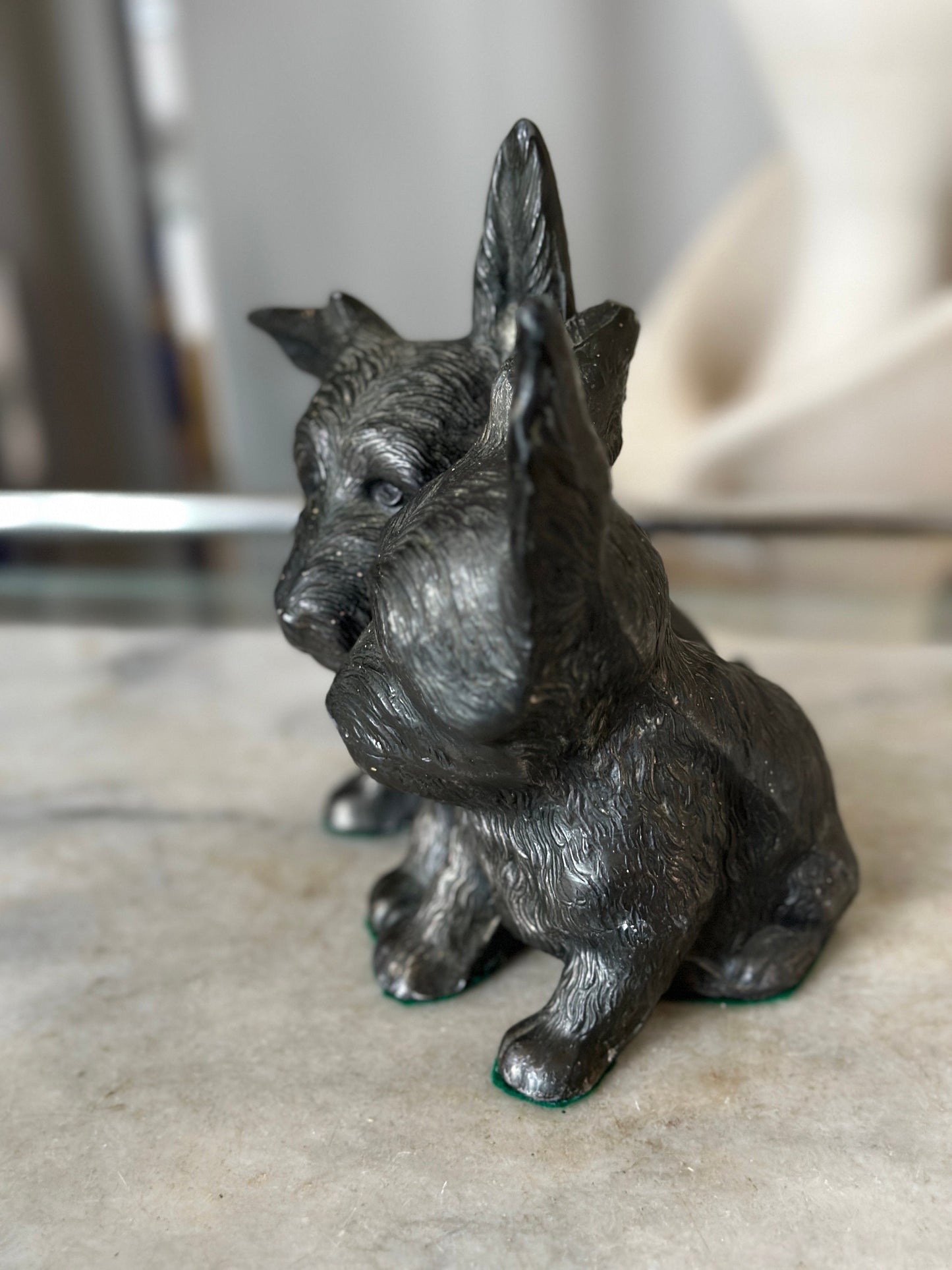 Vintage Cast Aluminum Pair of Scotty Dogs | Scotty Dog Sculpture