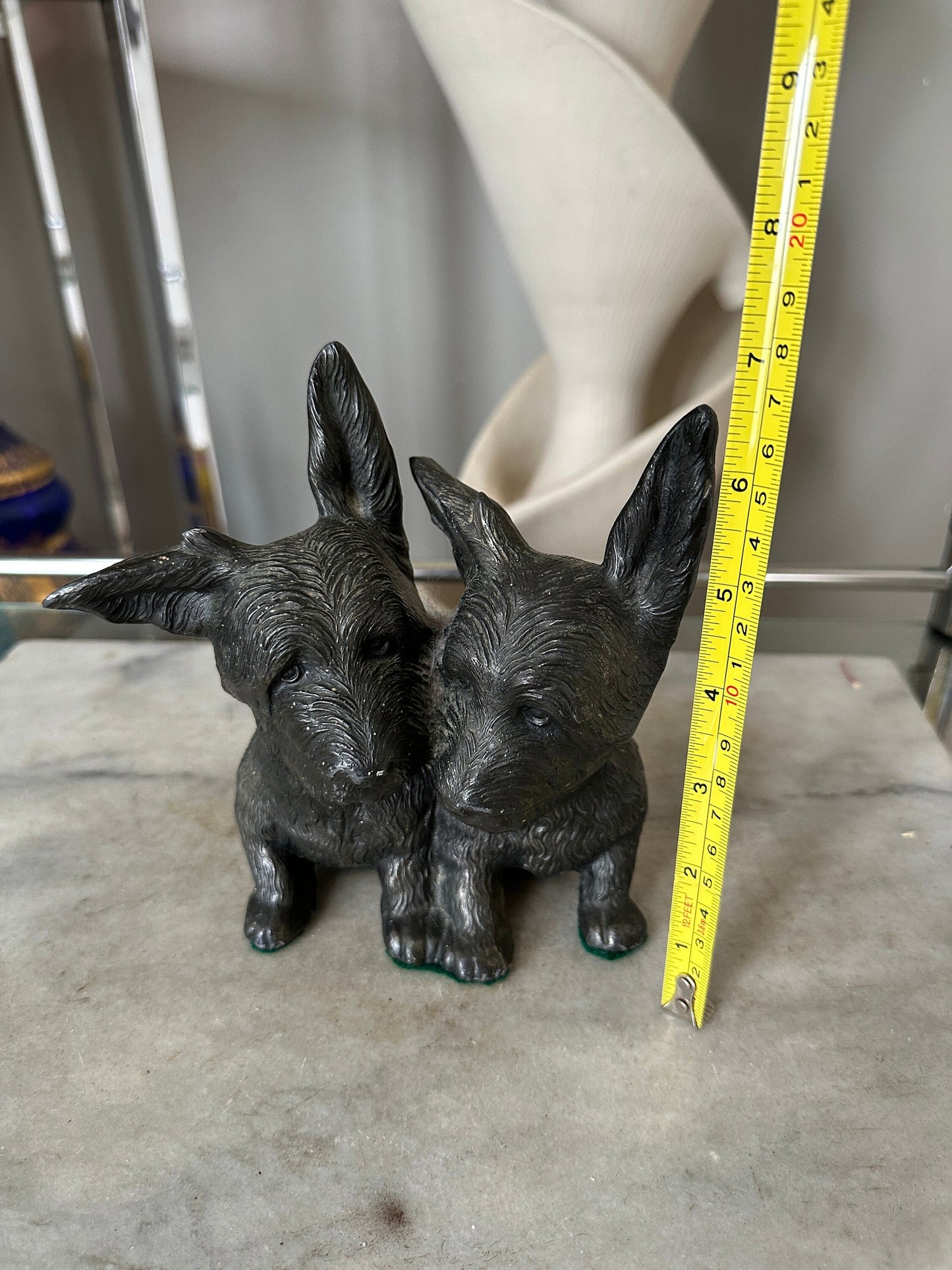 Vintage Cast Aluminum Pair of Scotty Dogs | Scotty Dog Sculpture