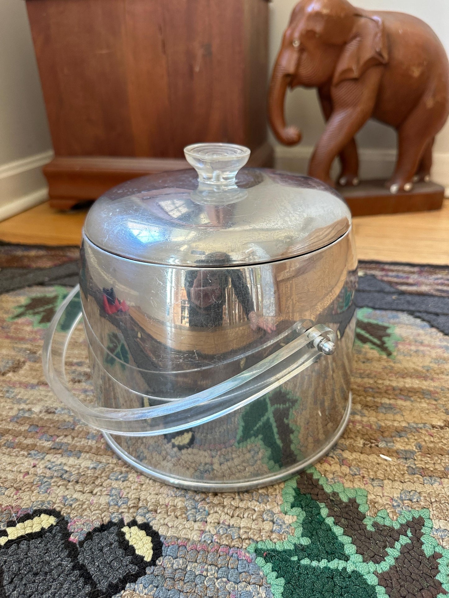 1950's Kromex Chrome Ice Bucket-MCM-Barware-Aluminum-Mid Century-Bar-Cocktails-Drinkware-Atomic-Bar Cart Accessories-Wine Cooler-Chiller
