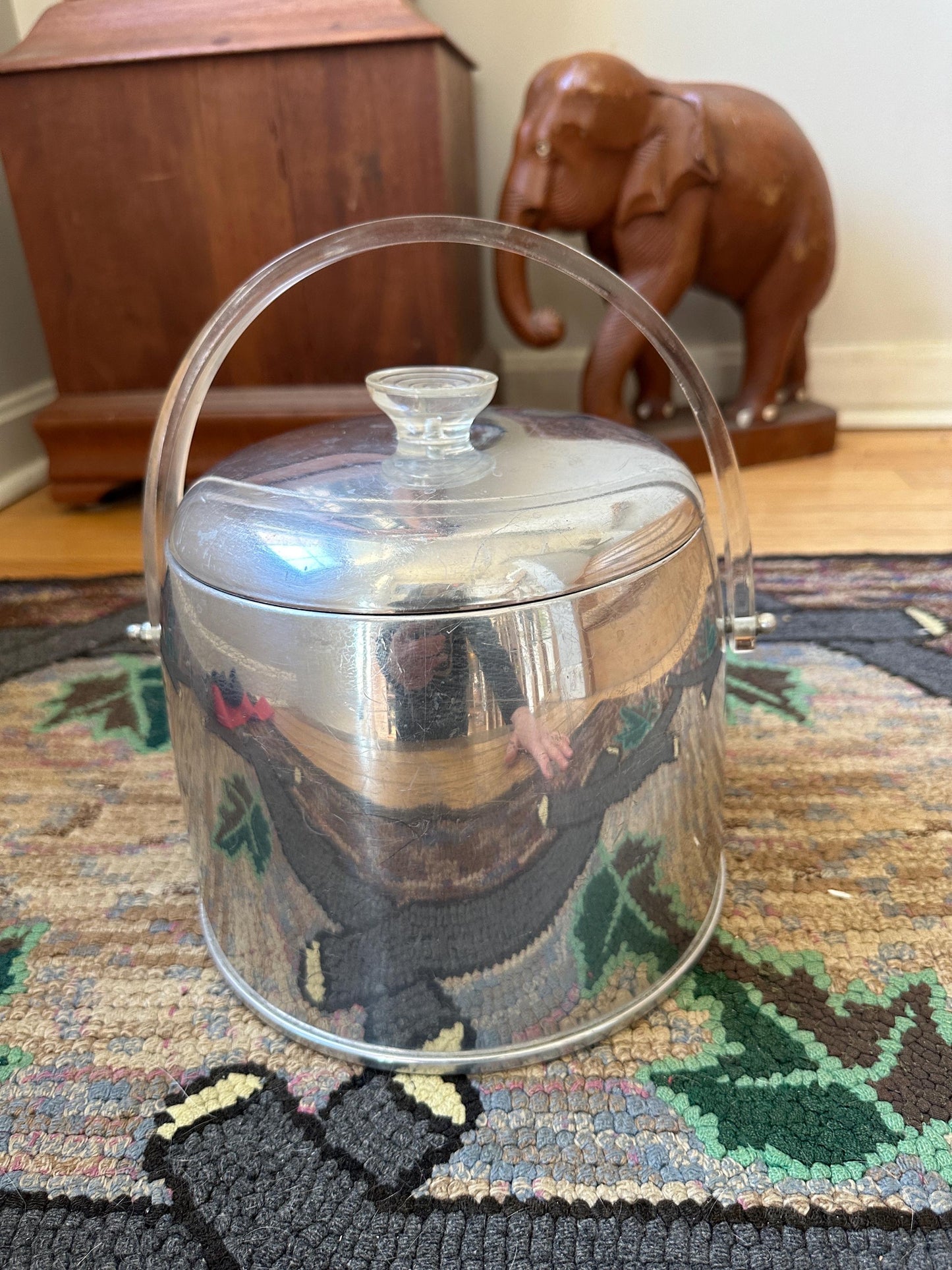 1950's Kromex Chrome Ice Bucket-MCM-Barware-Aluminum-Mid Century-Bar-Cocktails-Drinkware-Atomic-Bar Cart Accessories-Wine Cooler-Chiller