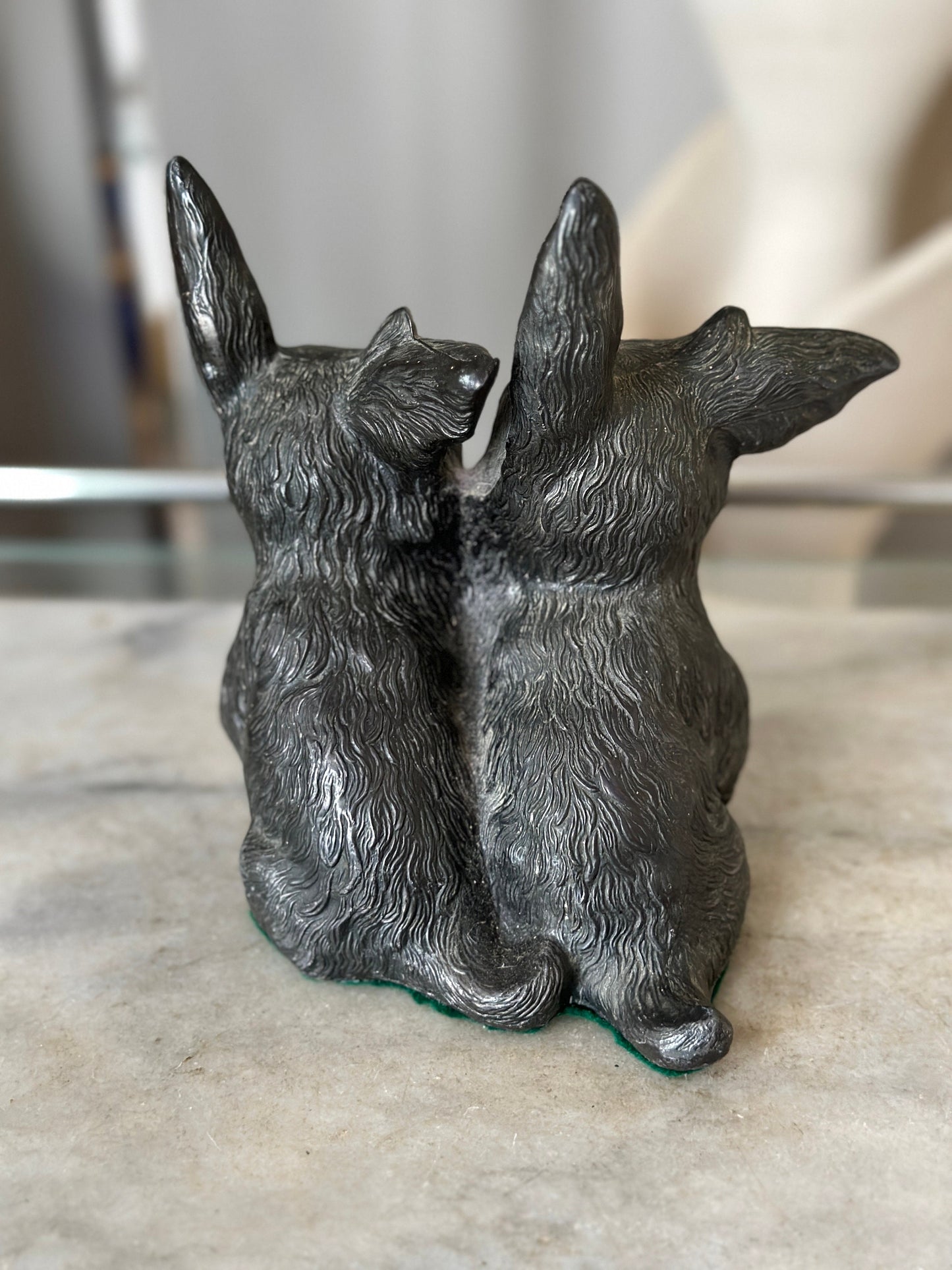 Vintage Cast Aluminum Pair of Scotty Dogs | Scotty Dog Sculpture
