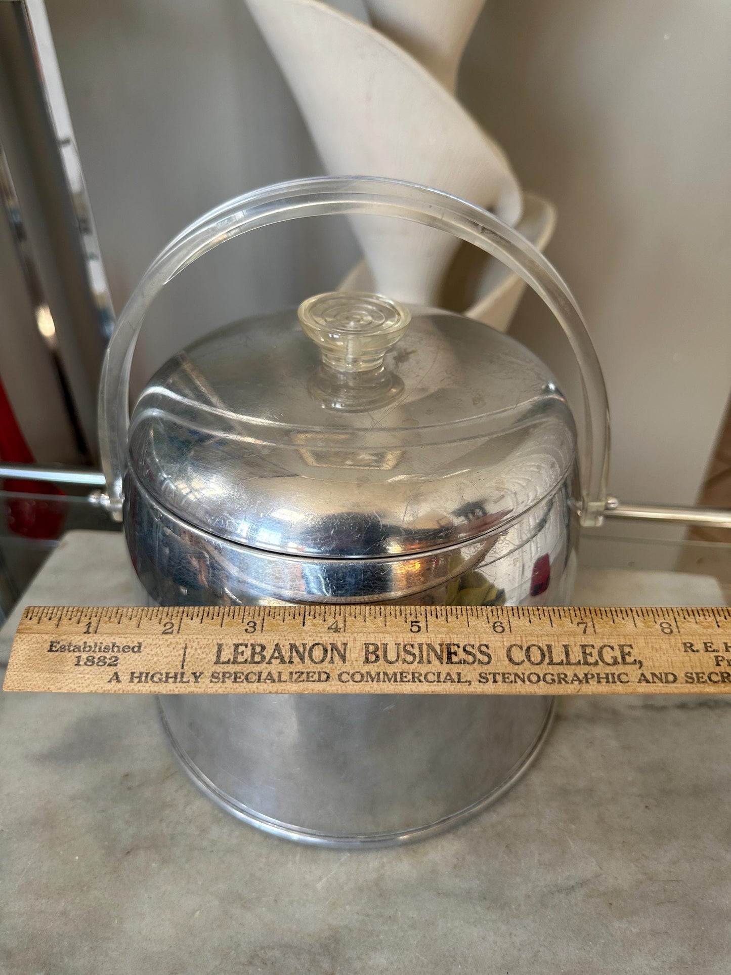 1950's Kromex Chrome Ice Bucket-MCM-Barware-Aluminum-Mid Century-Bar-Cocktails-Drinkware-Atomic-Bar Cart Accessories-Wine Cooler-Chiller