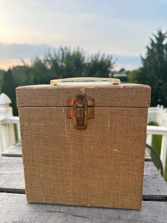 Vintage Green Platter-Pak with 50 45 RPM Records: 1950s-60s Oldies Vinyl Collection