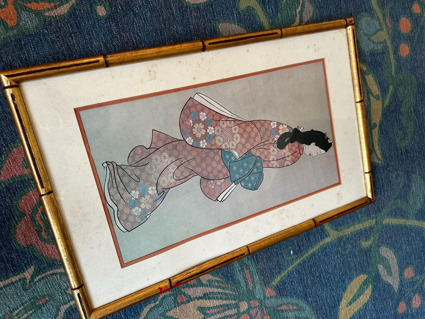 Hishikawa Moronobu Geisha Print: Japanese Woodblock Art, Framed