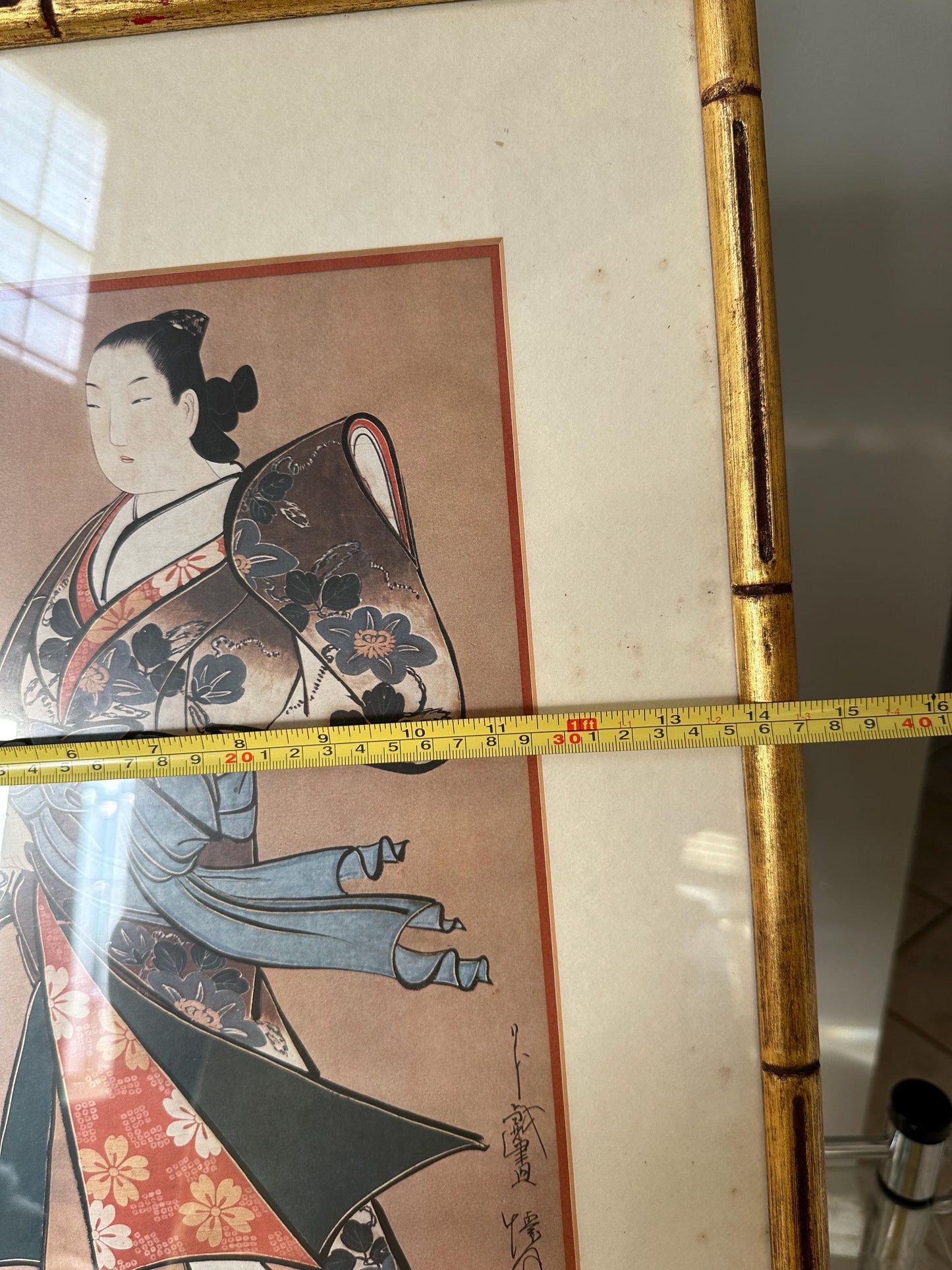 Japanese Geisha Woodblock Print Reproduction - Framed Ukiyo-e Art