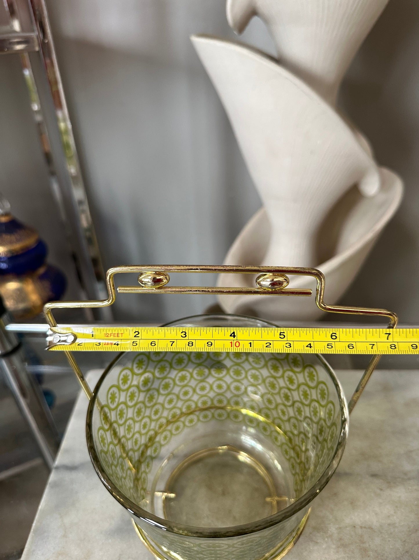 Mid Century Modern Vintage MCM Crystal Classics Snack-Ice Bucket Set by Jeannette Glass Co.