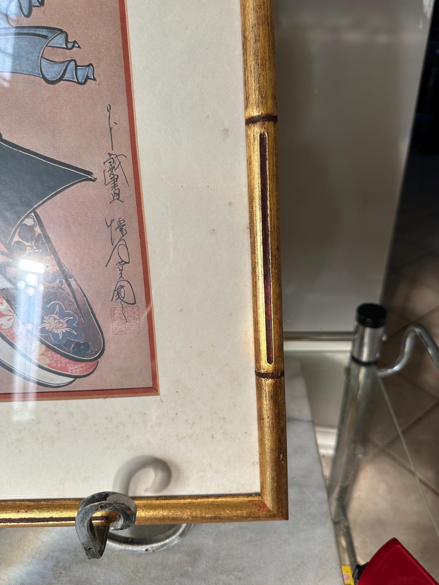 Japanese Geisha Woodblock Print Reproduction - Framed Ukiyo-e Art