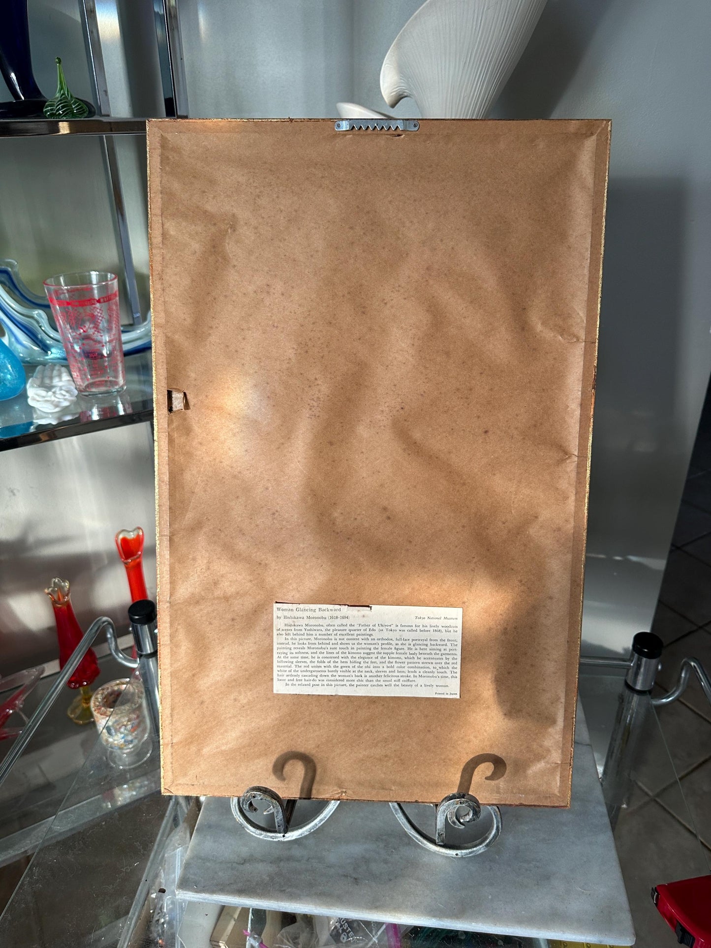 Hishikawa Moronobu Geisha Print: Japanese Woodblock Art, Framed