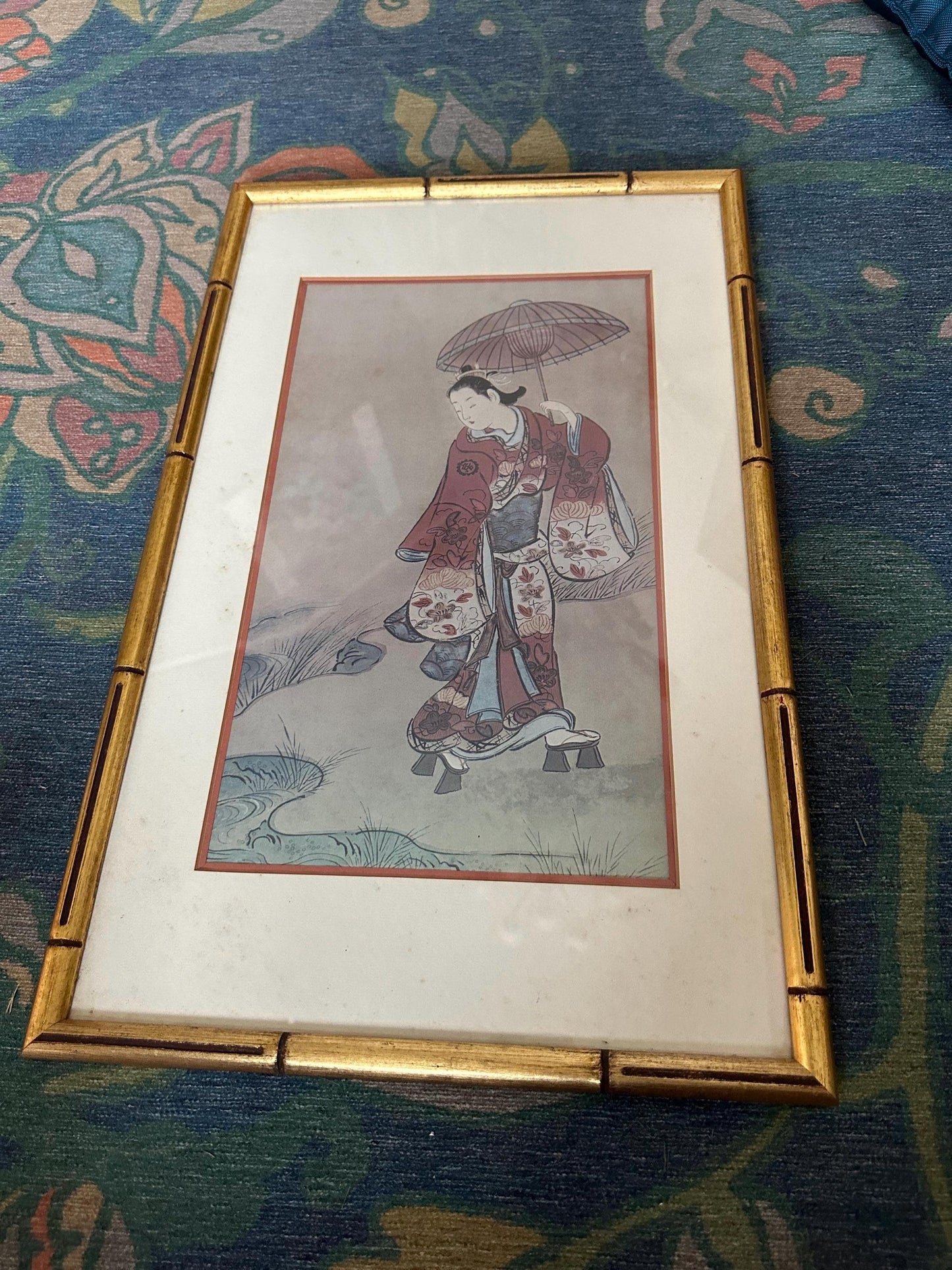 Ukiyo-e Woodblock Print: Woman with Umbrella - Torii Kiyonobu Reproduction