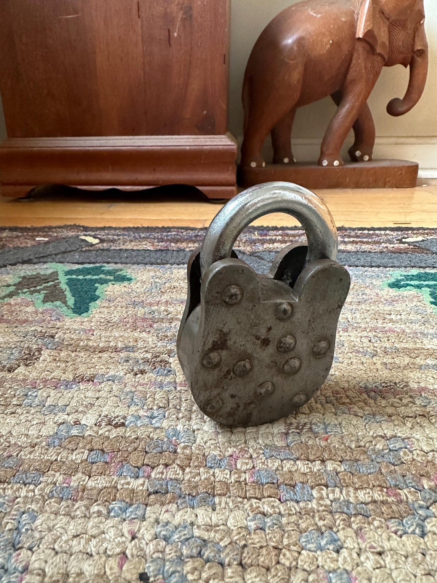 Vintage Trusty 8 Lever Padlock with Key - 1950s Collectible