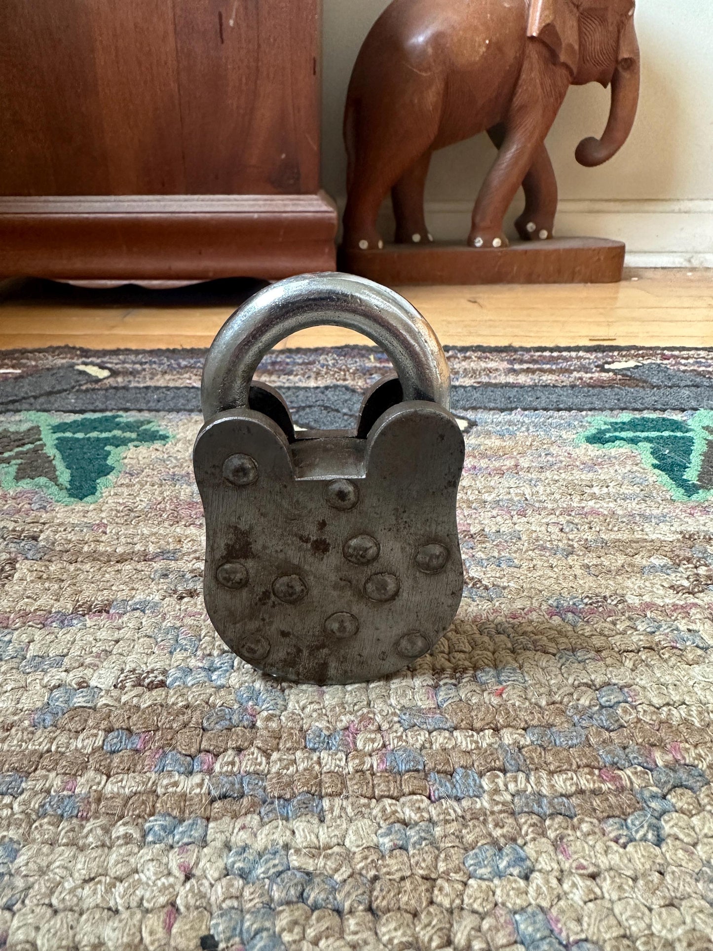 Vintage Trusty 8 Lever Padlock with Key - 1950s Collectible