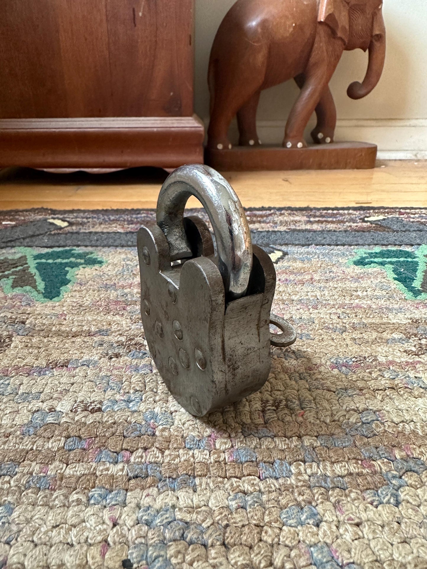 Vintage Trusty 8 Lever Padlock with Key - 1950s Collectible