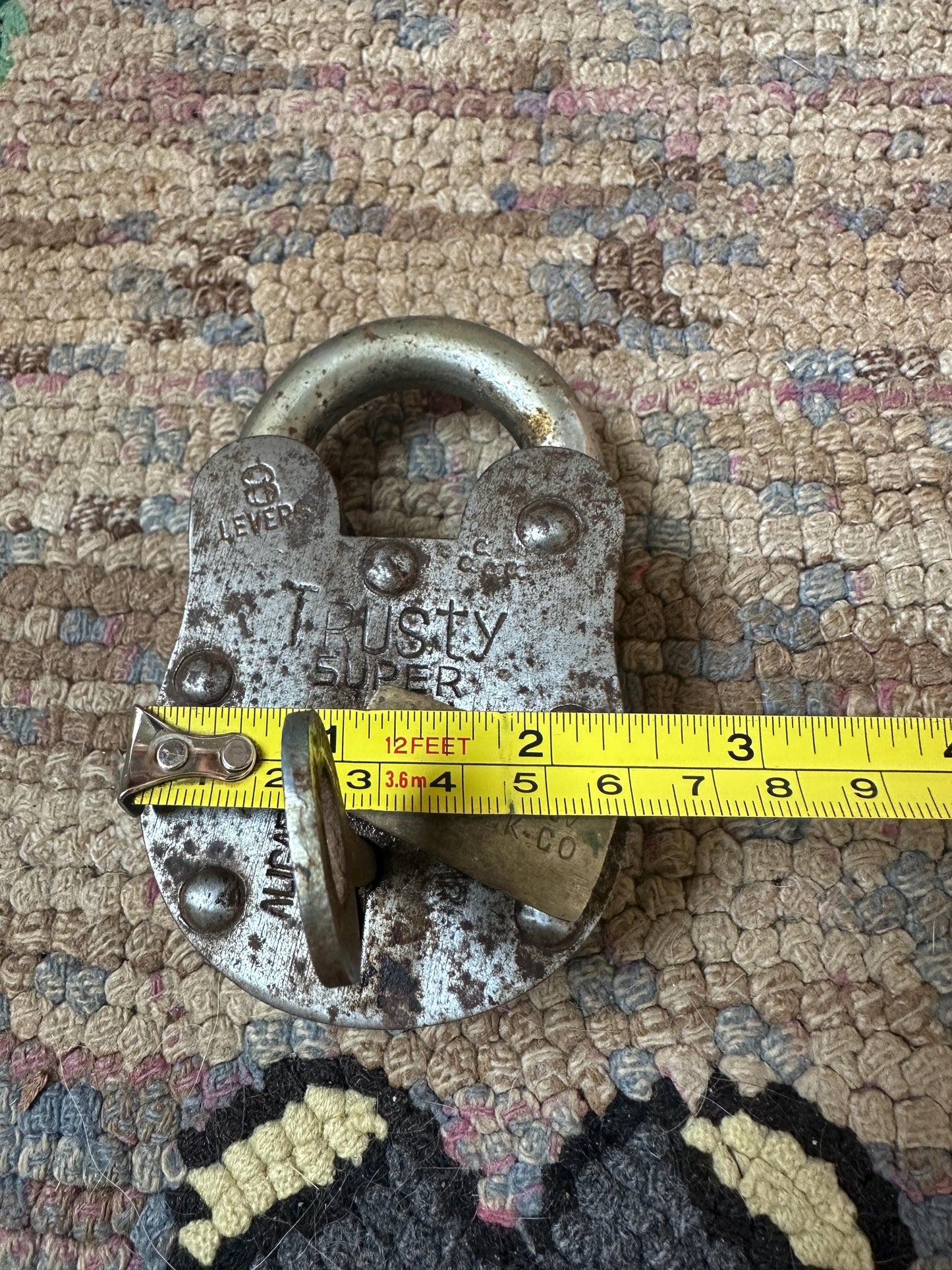 Vintage Trusty 8 Lever Padlock with Key - 1950s Collectible