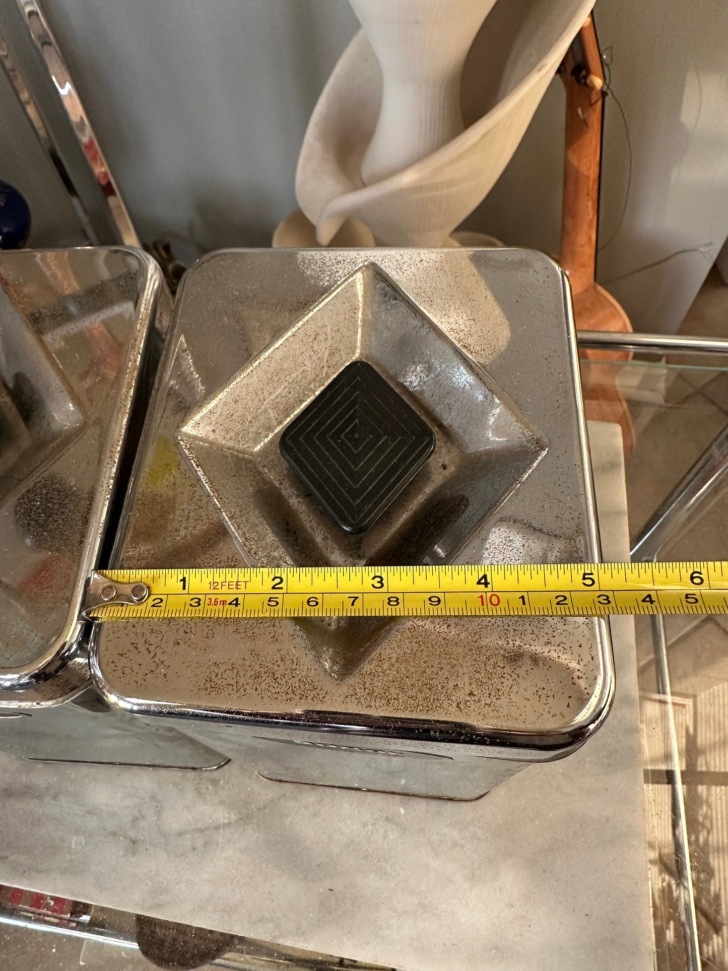 Canette Vintage 50s/60s Chrome Kitchen Sugar & Flour Canister Set (2)