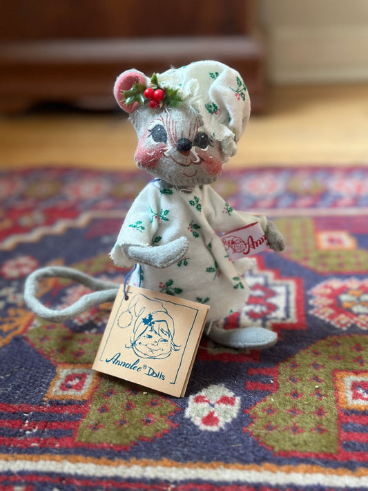 Vintage Annalee Christmas Mouse Ornament: 1991 Santa with Packages, Christmas Kitsch
