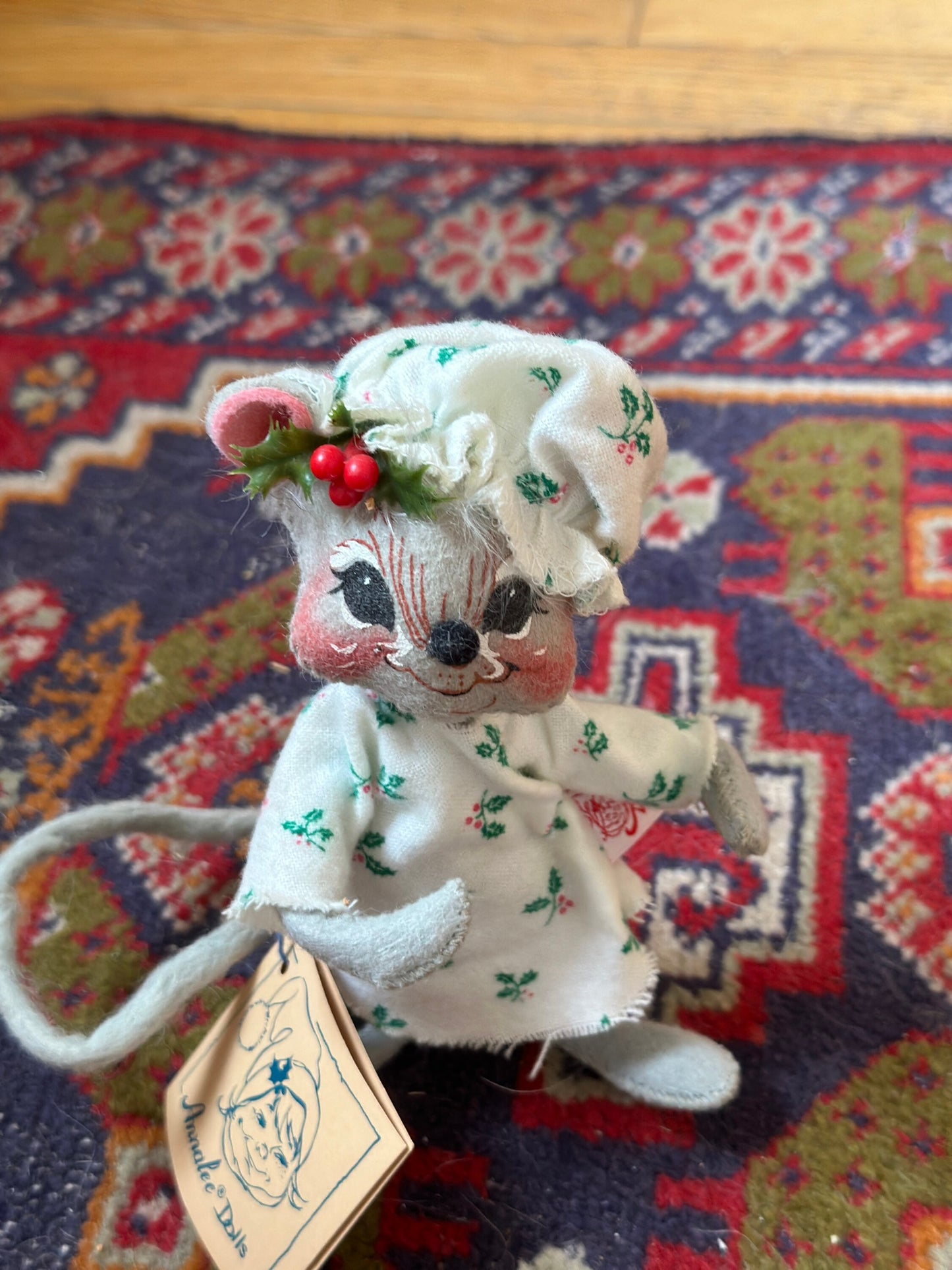 Vintage Annalee Christmas Mouse Ornament: 1991 Santa with Packages, Christmas Kitsch