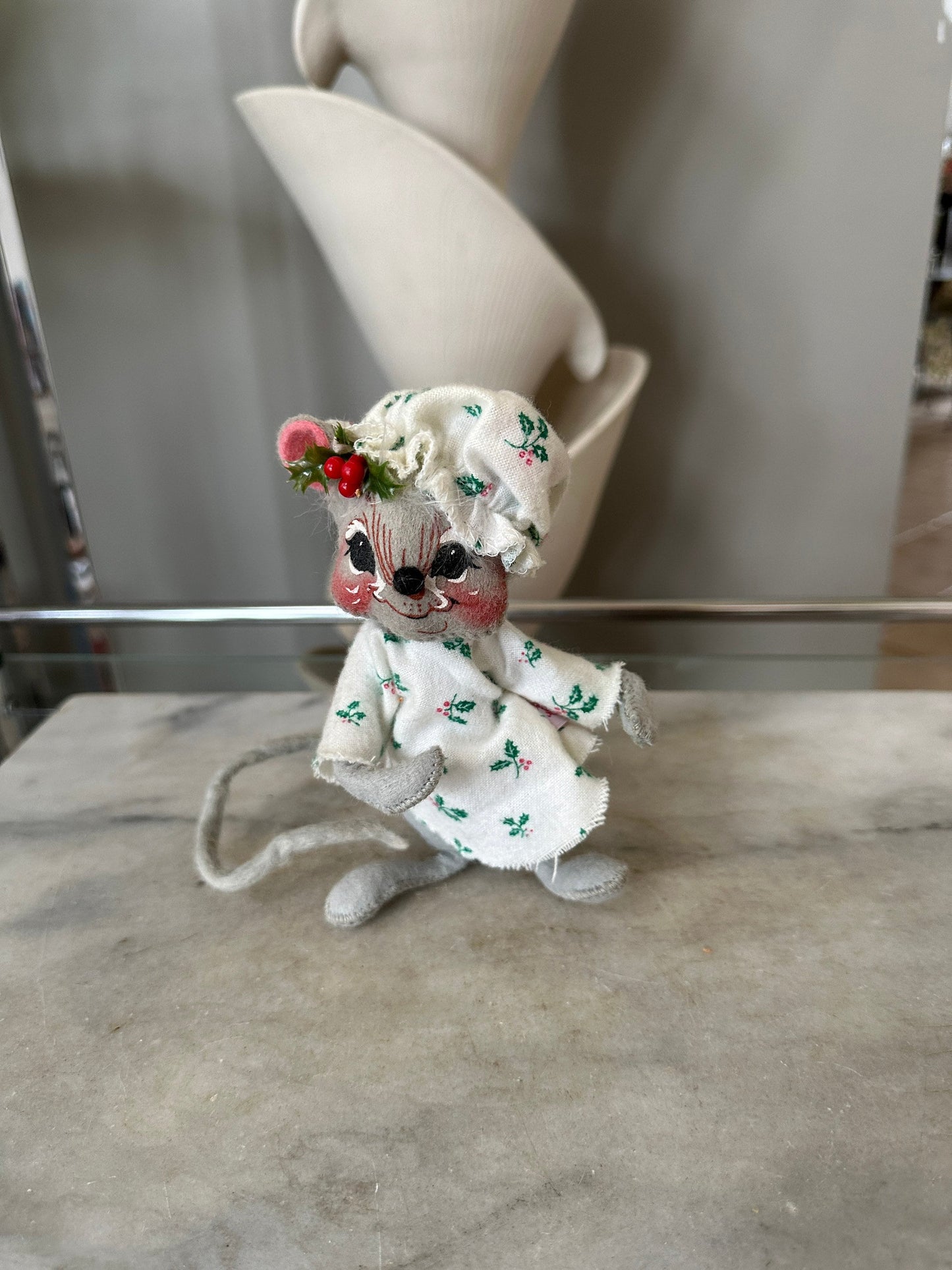 Vintage Annalee Christmas Mouse Ornament: 1991 Santa with Packages, Christmas Kitsch