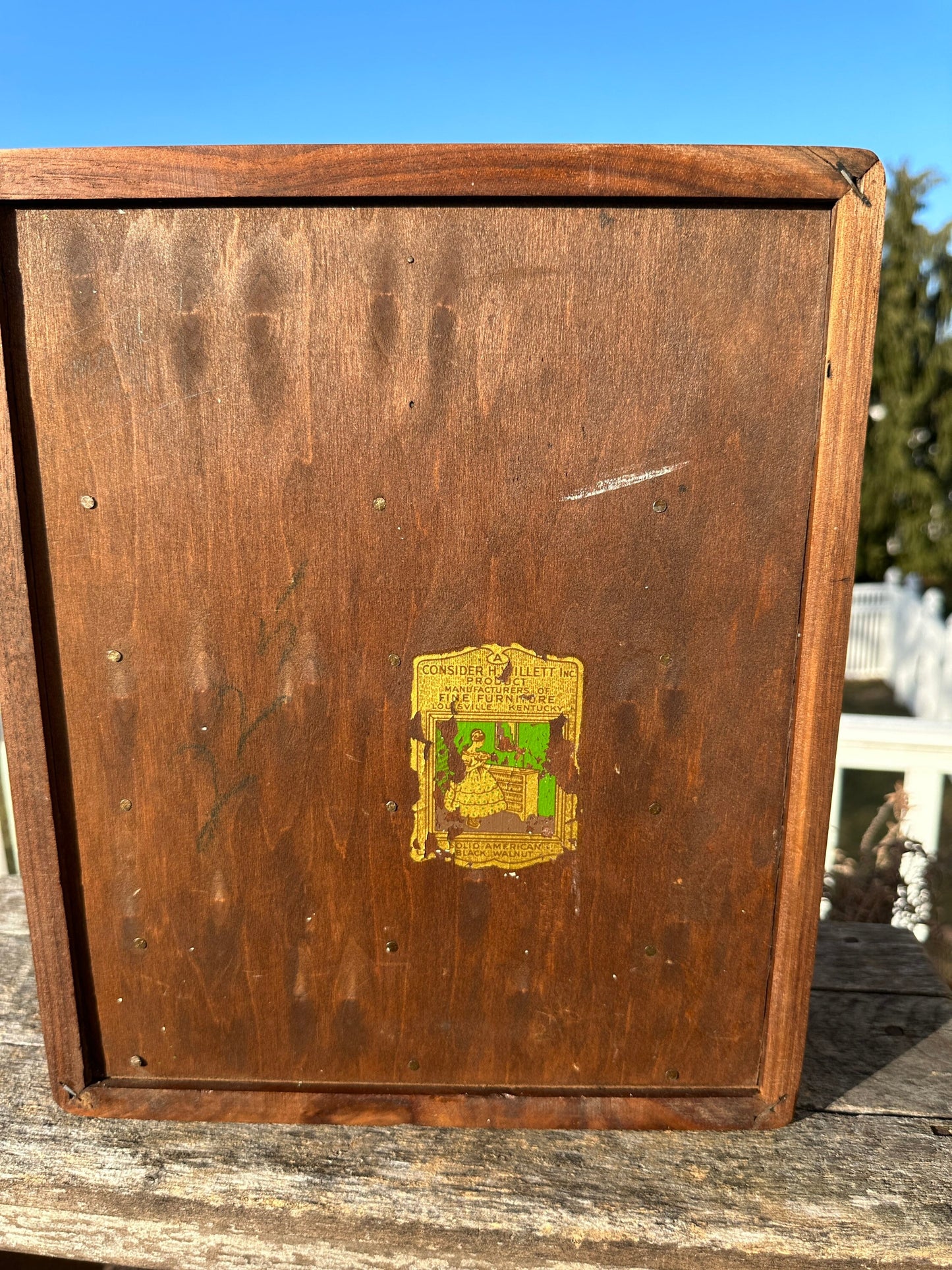 Vintage Poker Chip Set, Box Manufactured by H. Willett, Walnut MCM box, Some clay chips