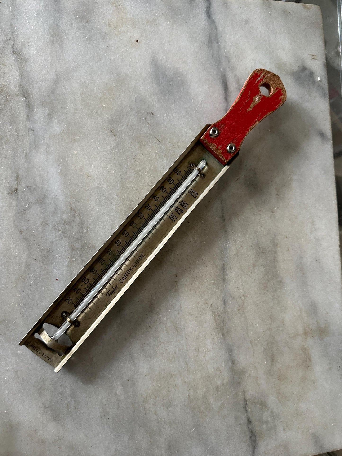 Vintage Red Kitchenware Set: Shakers, Chopper & Candy Thermometer