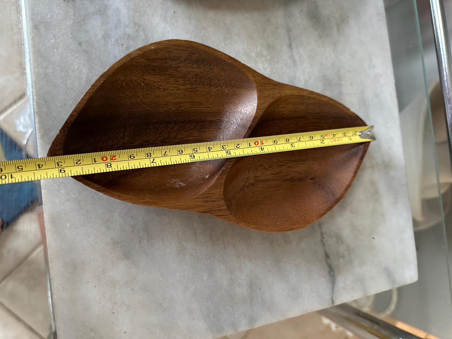 Vintage Teak Leaf Bowls: Mid-Century Modern Scandi Snack Set