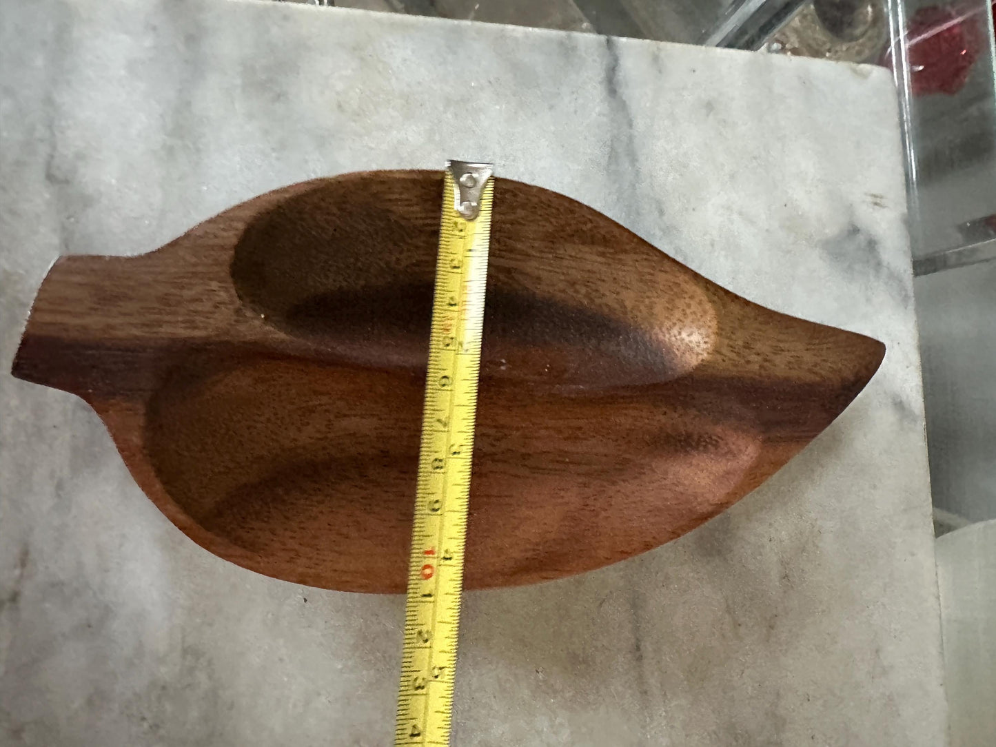 Vintage Teak Leaf Bowls: Mid-Century Modern Scandi Snack Set