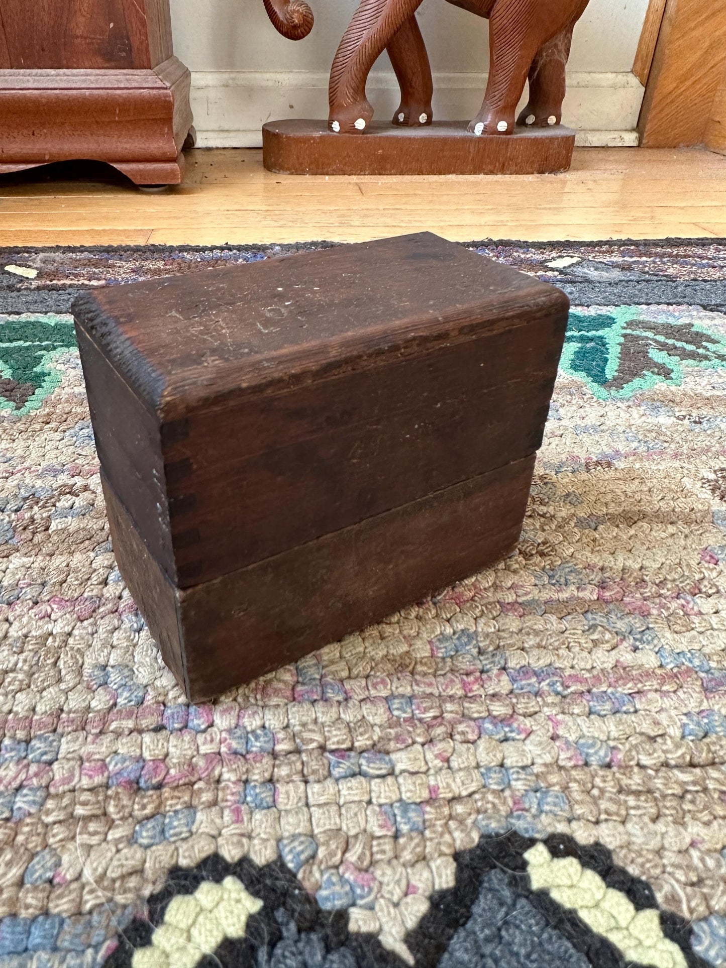 Antique Steel Number Stamp Set in Dovetailed Wood Case