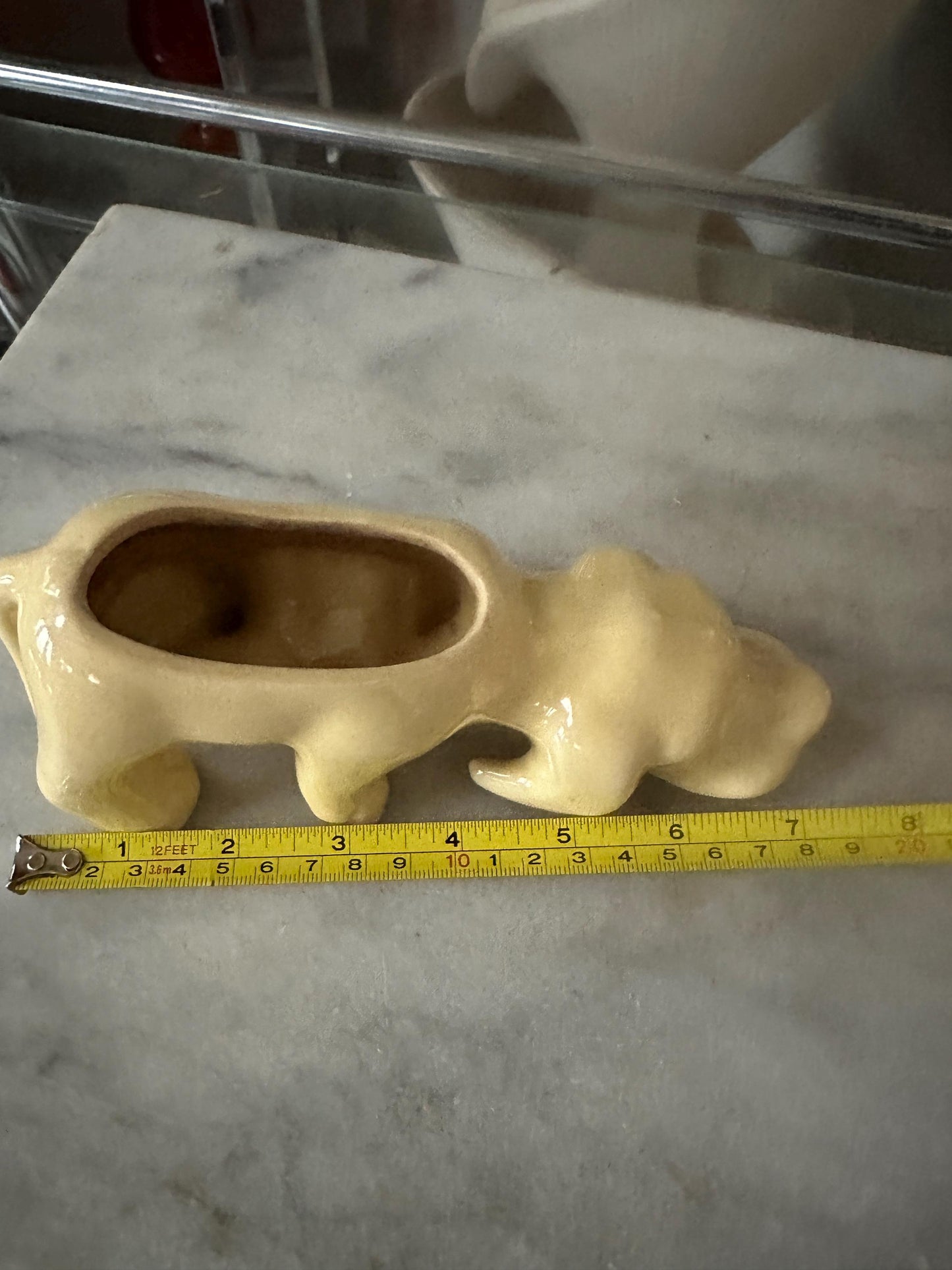 Vintage Shawnee Pottery Hound Dog Planter - Yellow Ware Ceramic