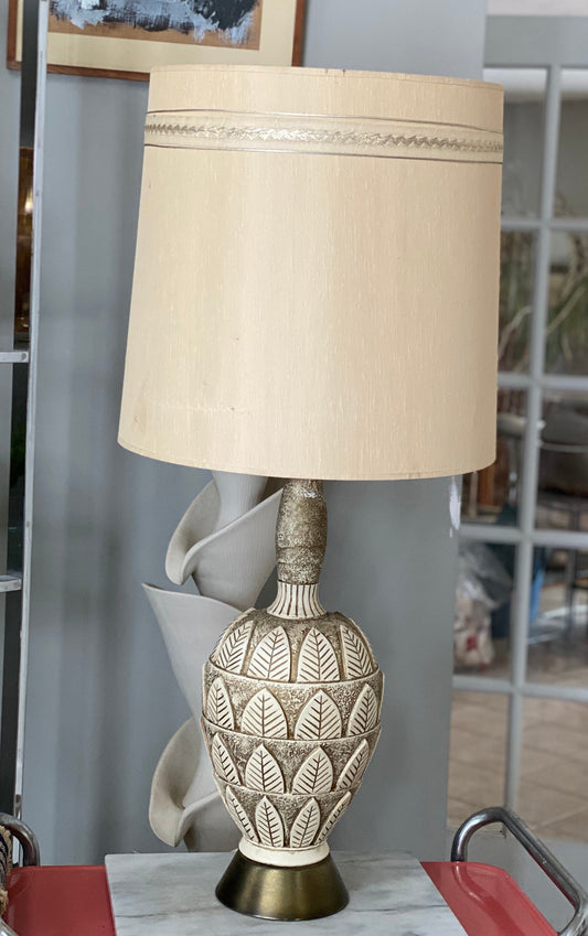 Vintage MCM  - Jo-Wallis Ceramic Table Lamp w/ Drum Shade - Mid Century Modern