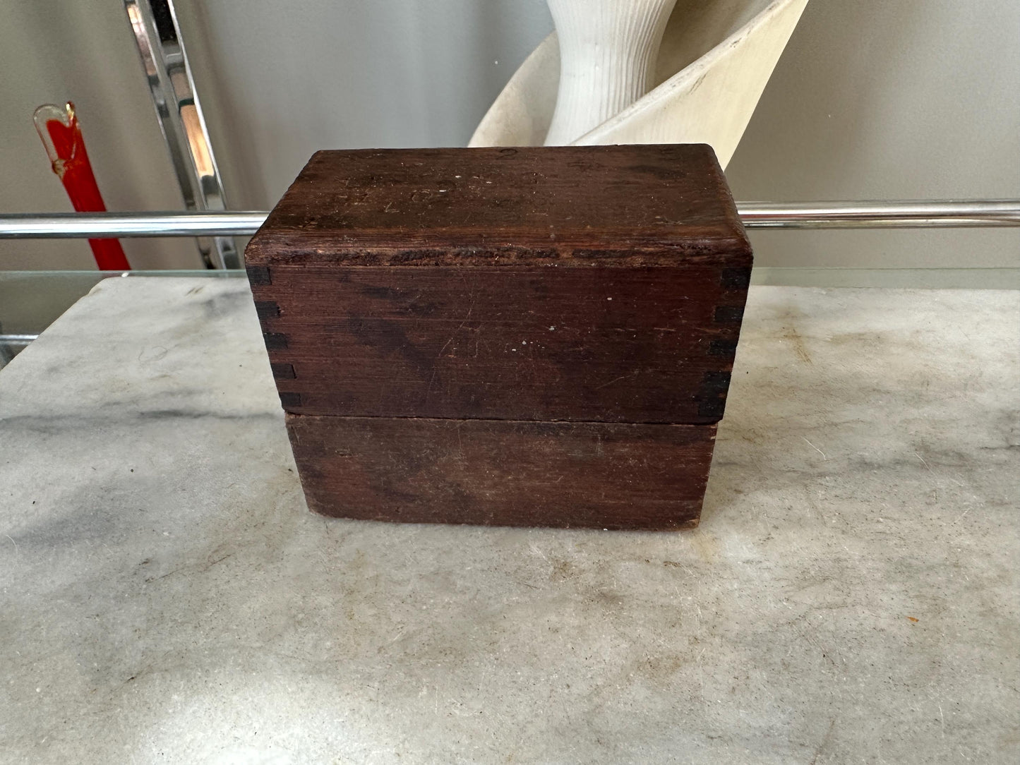 Antique Steel Number Stamp Set in Dovetailed Wood Case