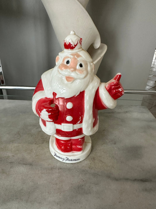 King Santa Bank Christmas Decoration Fannie Farmer Vintage Plastic, from the 1950s