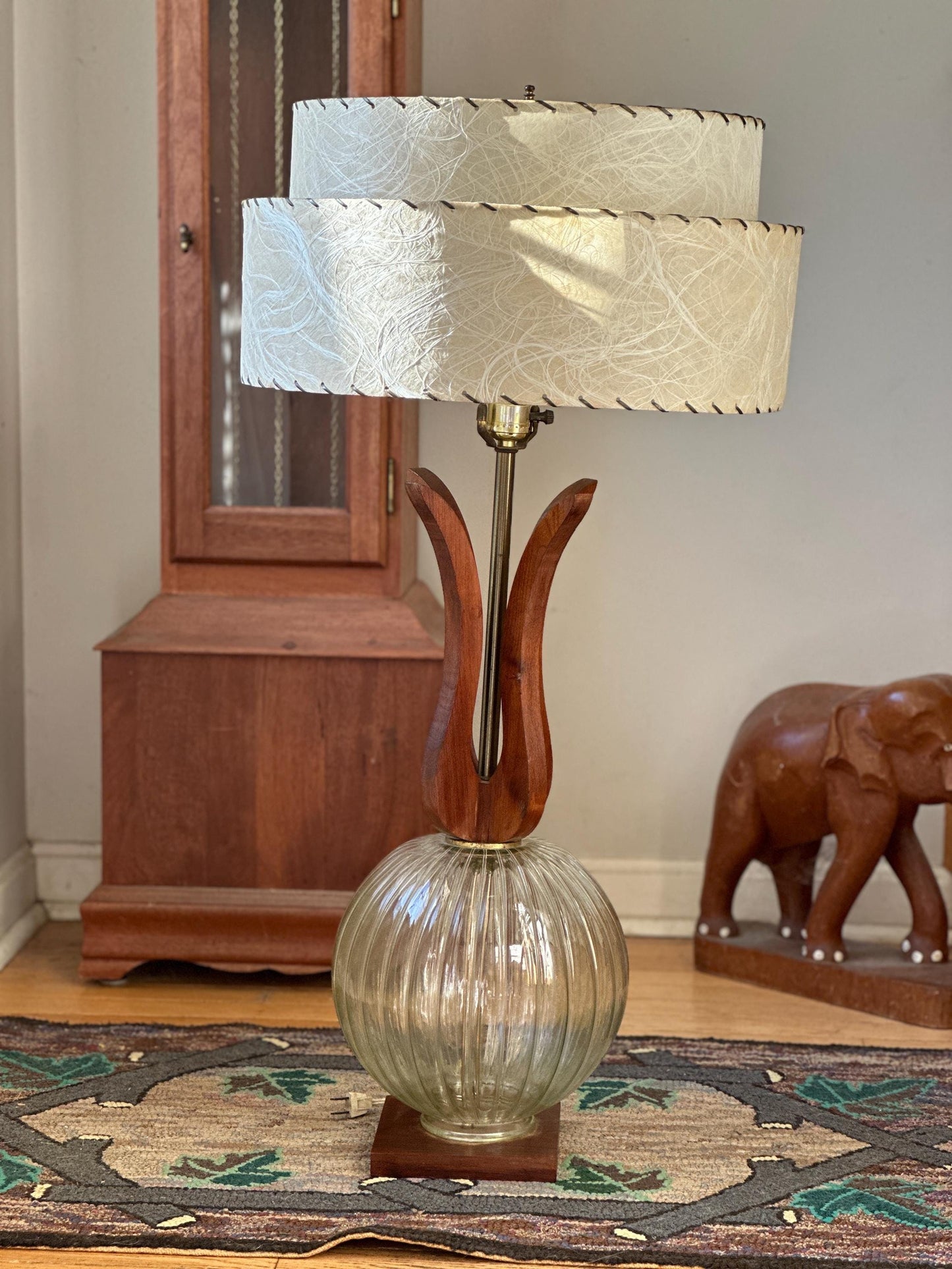 Scandinavian Modern Mid-Century Table Lamp in Pineapple Form