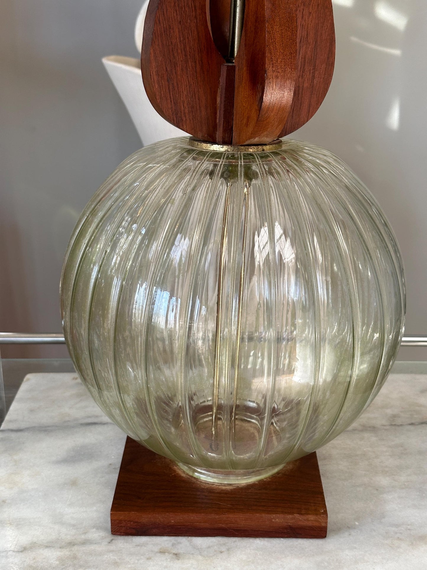 Scandinavian Modern Mid-Century Table Lamp in Pineapple Form