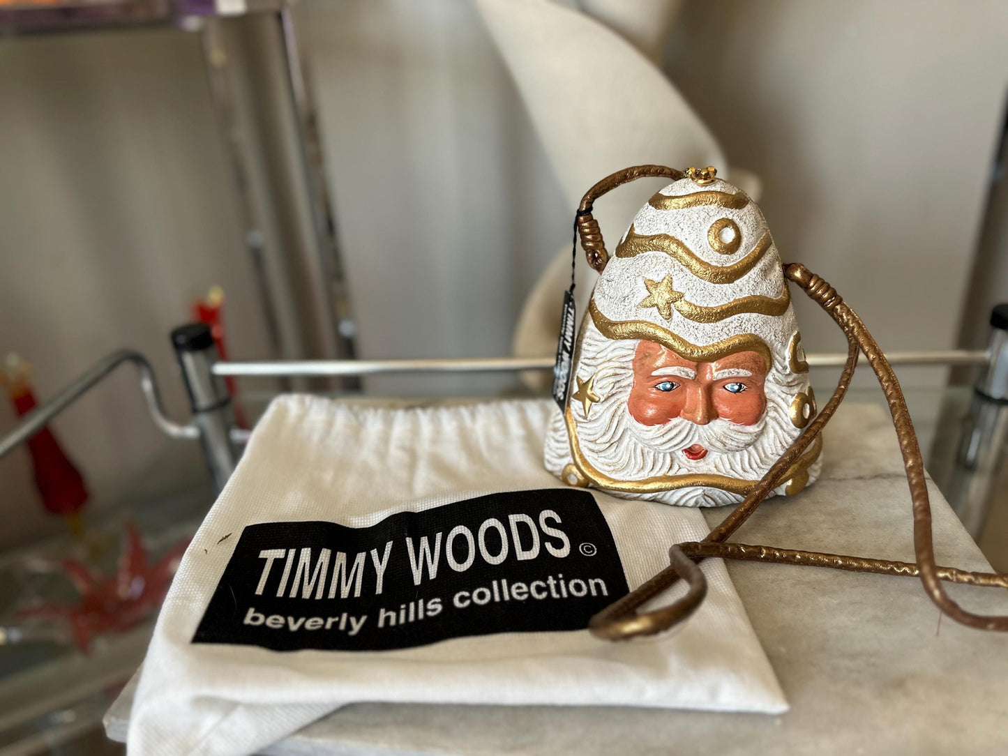 Timmy Woods Santa Acacia Wood Bag Vintage, eyeglasses, new, adorable