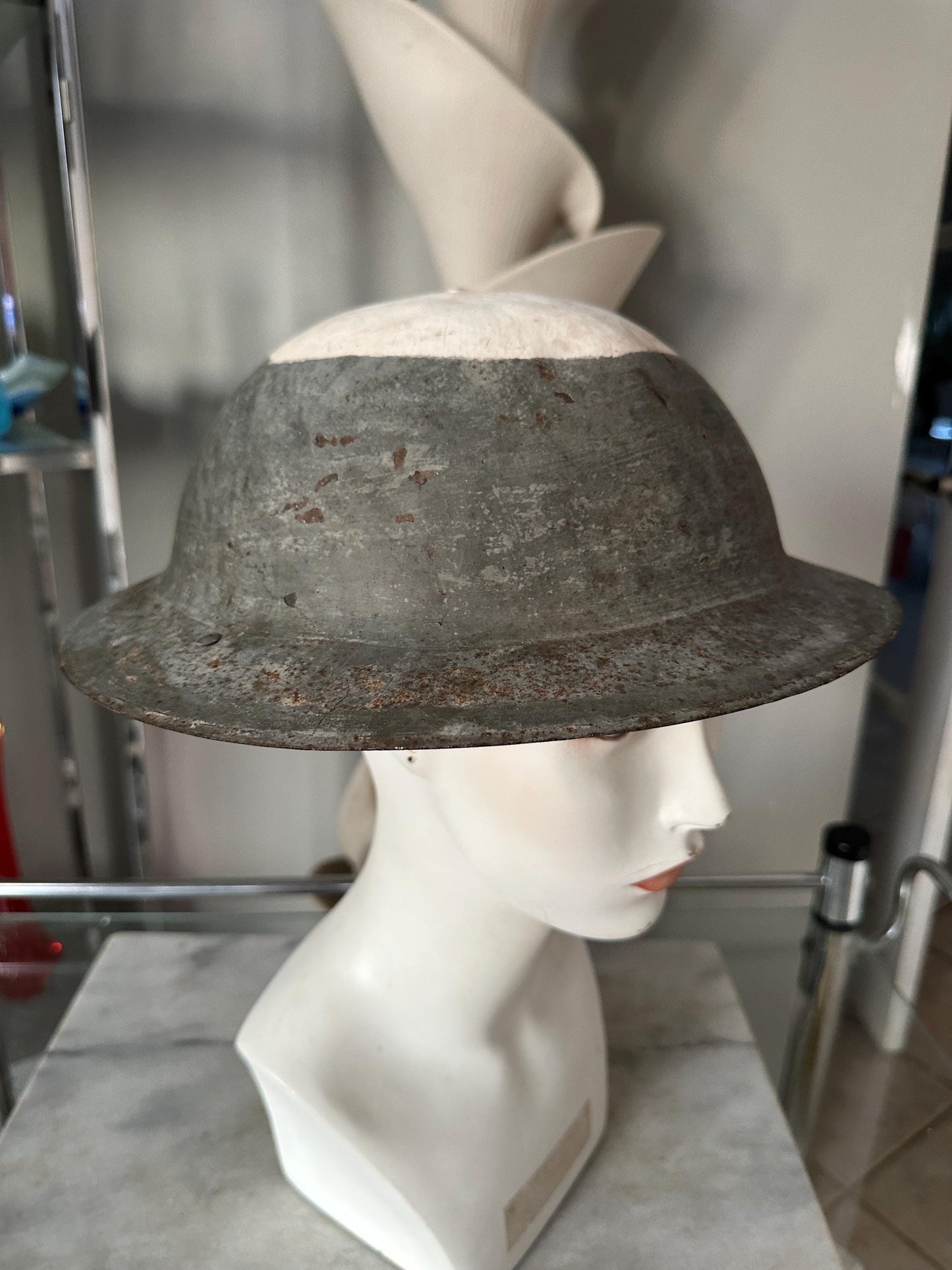 WWI US Steel Doughboy Helmet: Original British M1917