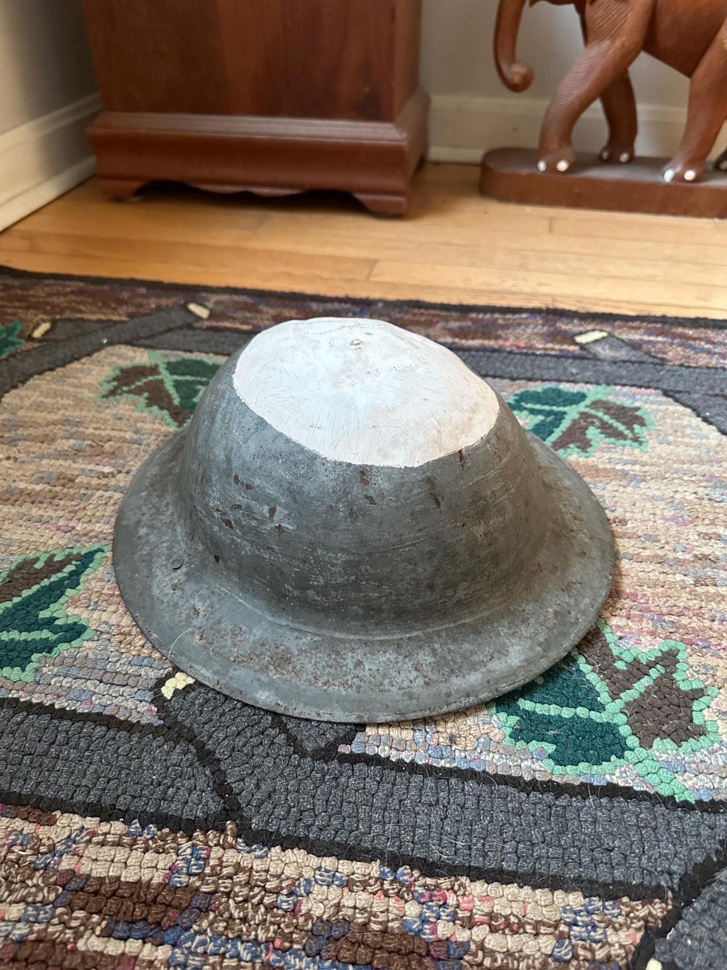 WWI US Steel Doughboy Helmet: Original British M1917