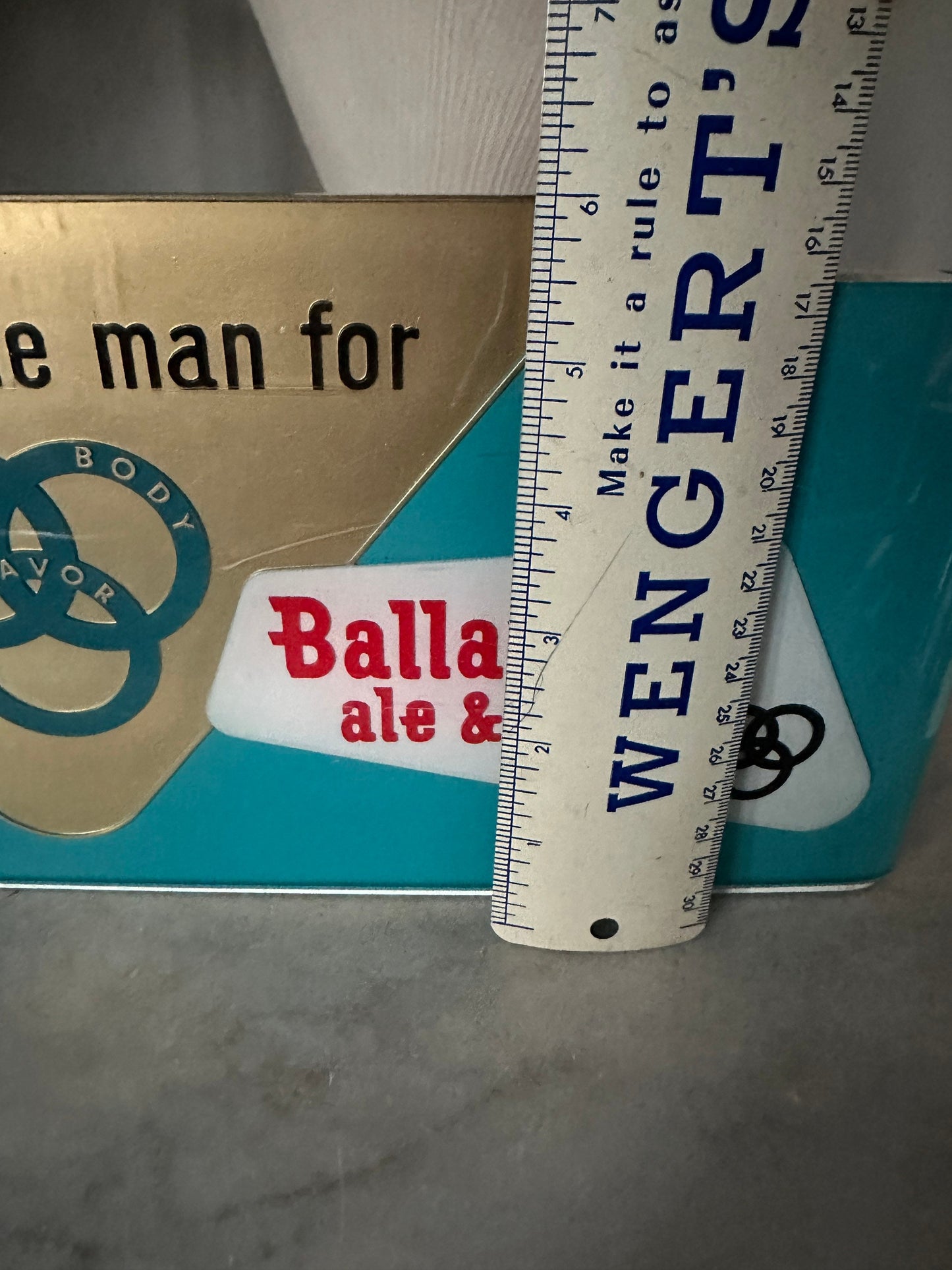 Vintage Ballantine Beer Caddy, Turquoise & Gold Plastic Barware, MCM Man Cave Decor