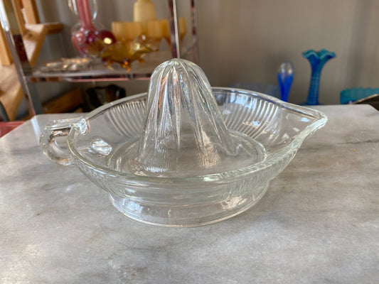 Vintage Glass Juicer: 1940s Ribbed Reamer, Kitchen Decor
