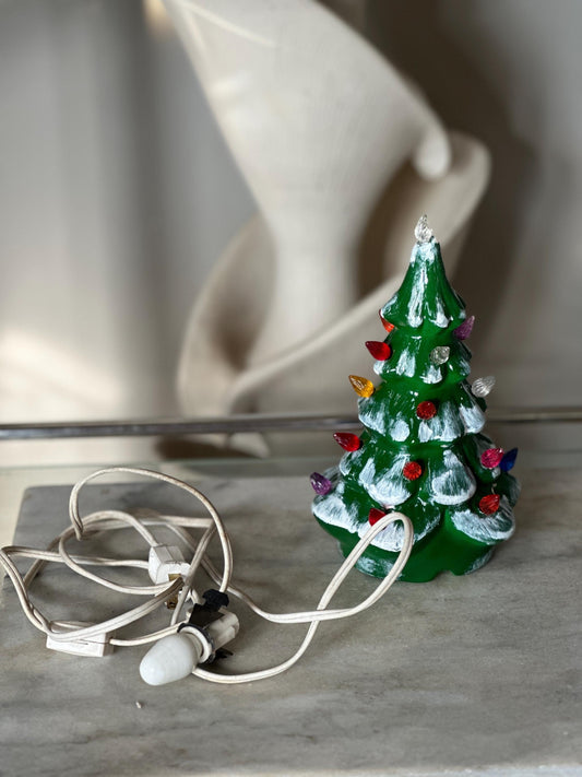 Vintage Lighted Ceramic Christmas Tree: Holland Mold Style, 1970s Decor