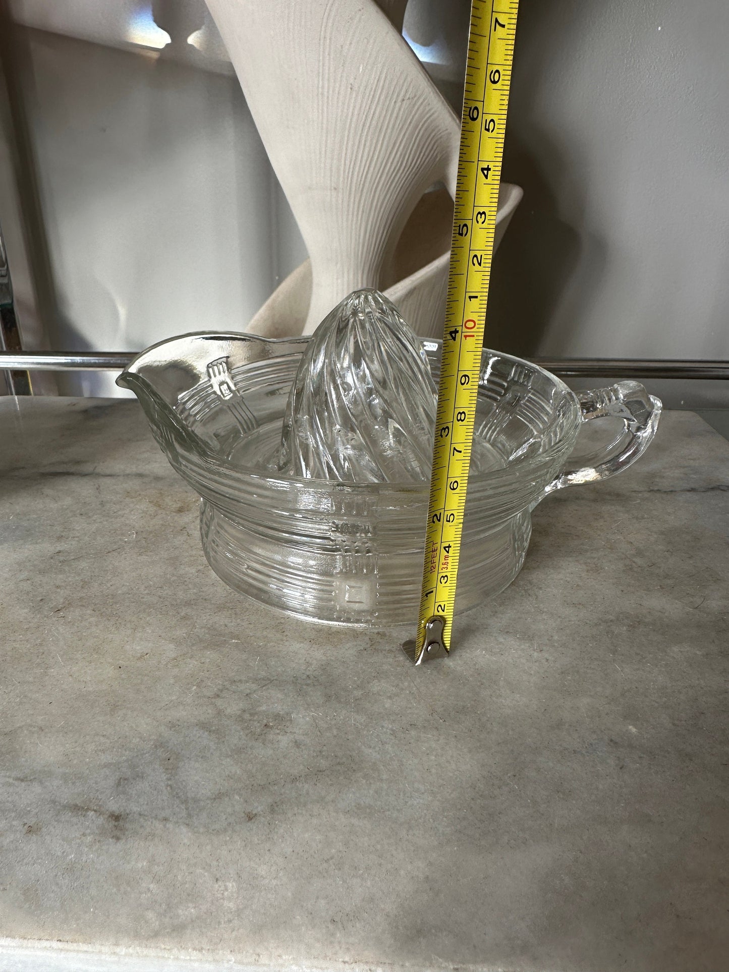 Vintage Hazel Atlas Clear Glass Juice Reamer with Criss Cross Pattern