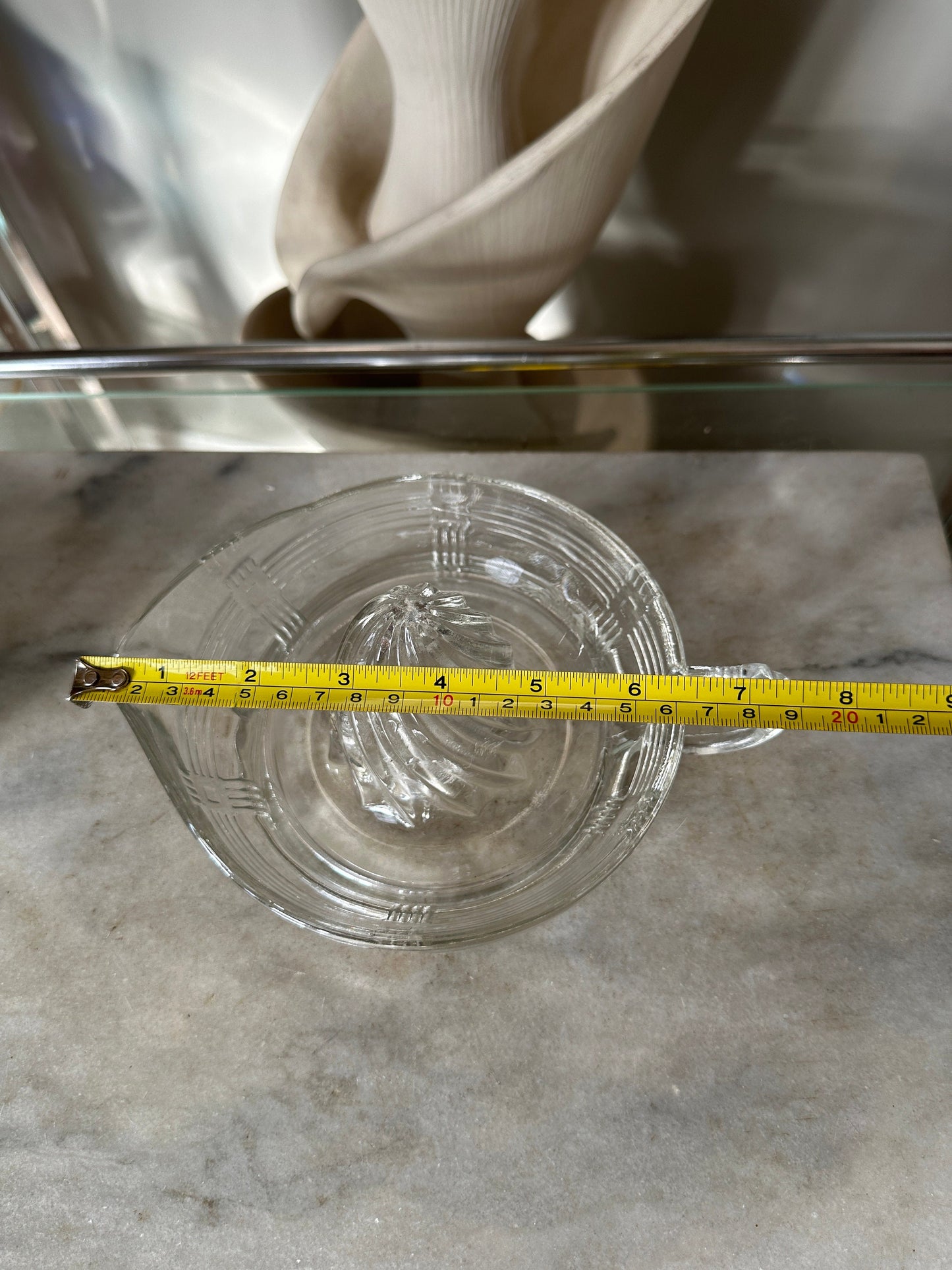 Vintage Hazel Atlas Clear Glass Juice Reamer with Criss Cross Pattern