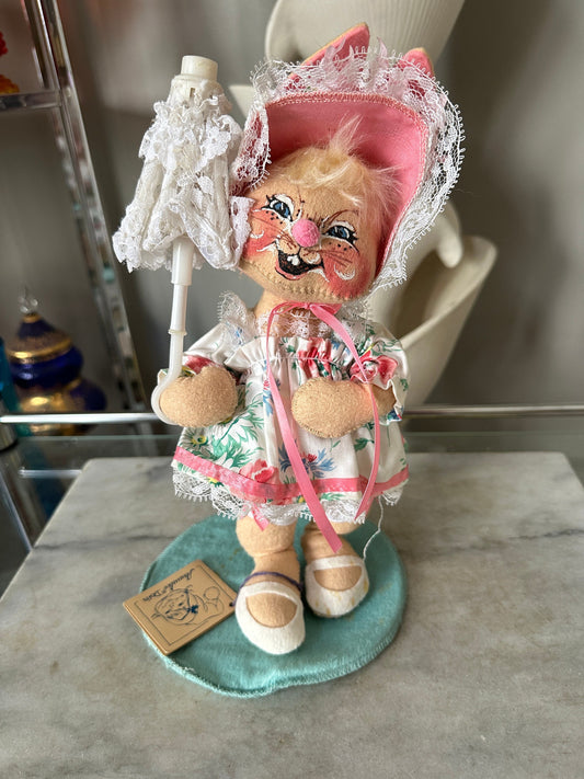 Easter Vintage Annalee Doll 10” Bunny Girl Parasol | Made in New Hampshire
