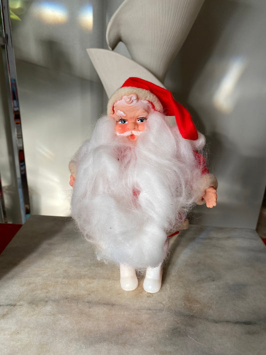 Vintage Standing Santa Doll: Mid Century Christmas Ornament, Made in Japan, Xmas Kitsch