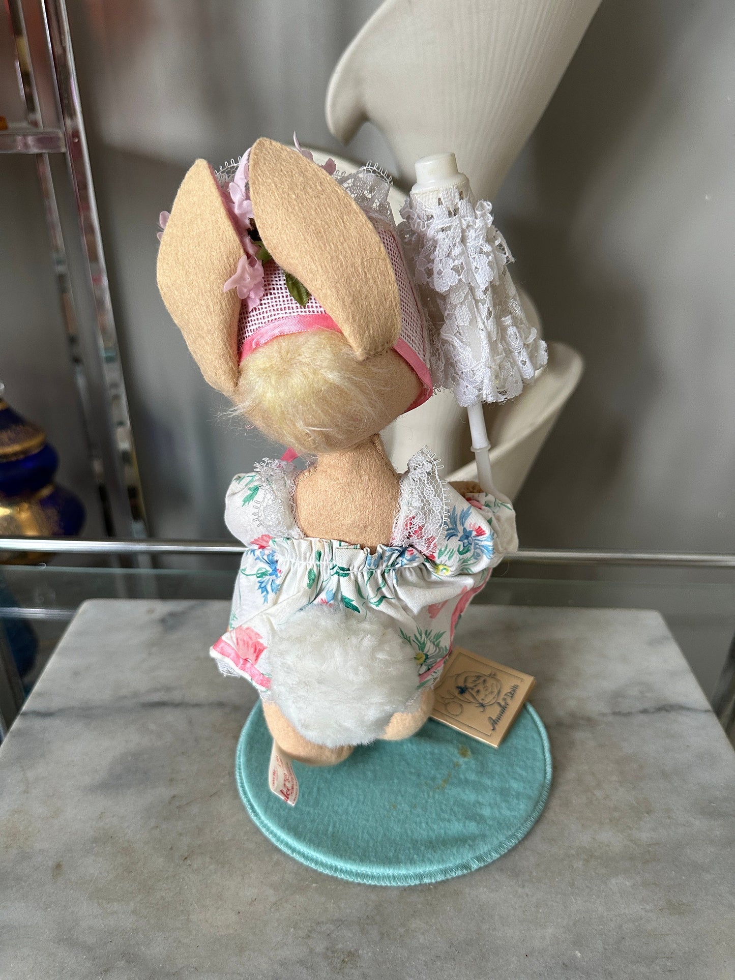 Easter Vintage Annalee Doll 10” Bunny Girl Parasol | Made in New Hampshire