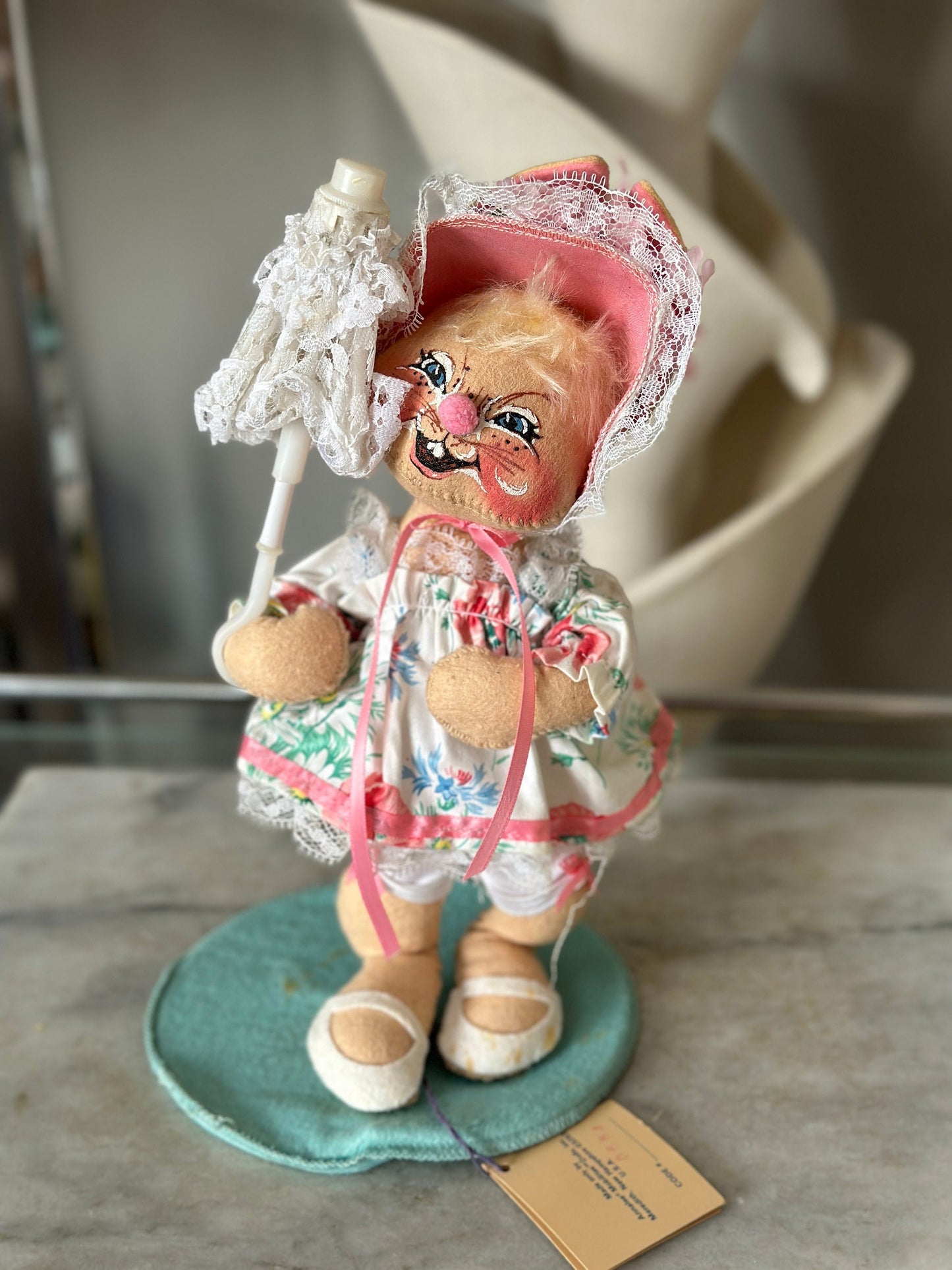 Easter Vintage Annalee Doll 10” Bunny Girl Parasol | Made in New Hampshire