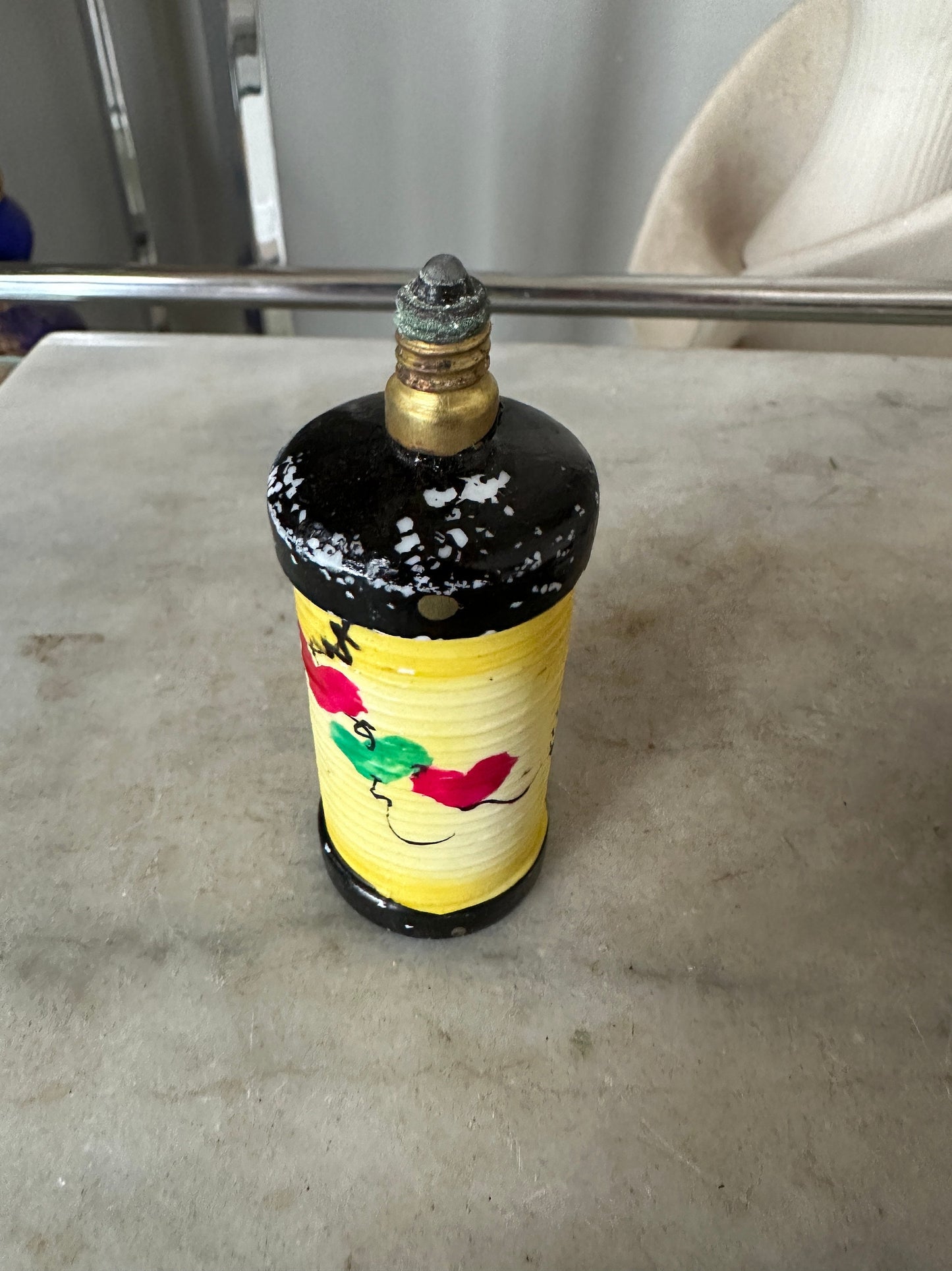 Vintage Glass Chinese Lantern Christmas Ornaments, 1920s Asian Light Bulbs (3 pc)