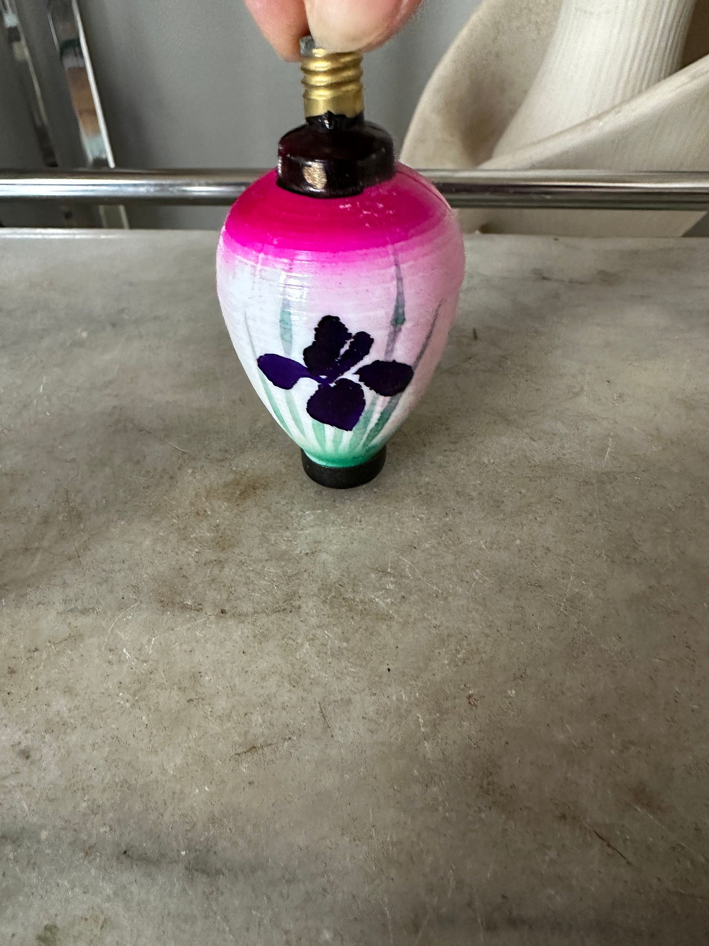 Vintage Glass Chinese Lantern Christmas Ornaments, 1920s Asian Light Bulbs (3 pc)