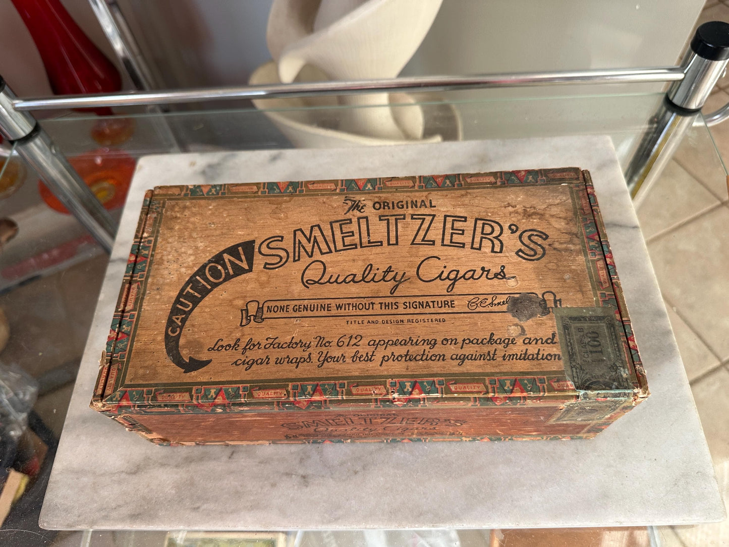 Smeltzer's Cigars Vintage Wood Cigar Box, Lancaster, Pennsylvania...Rare